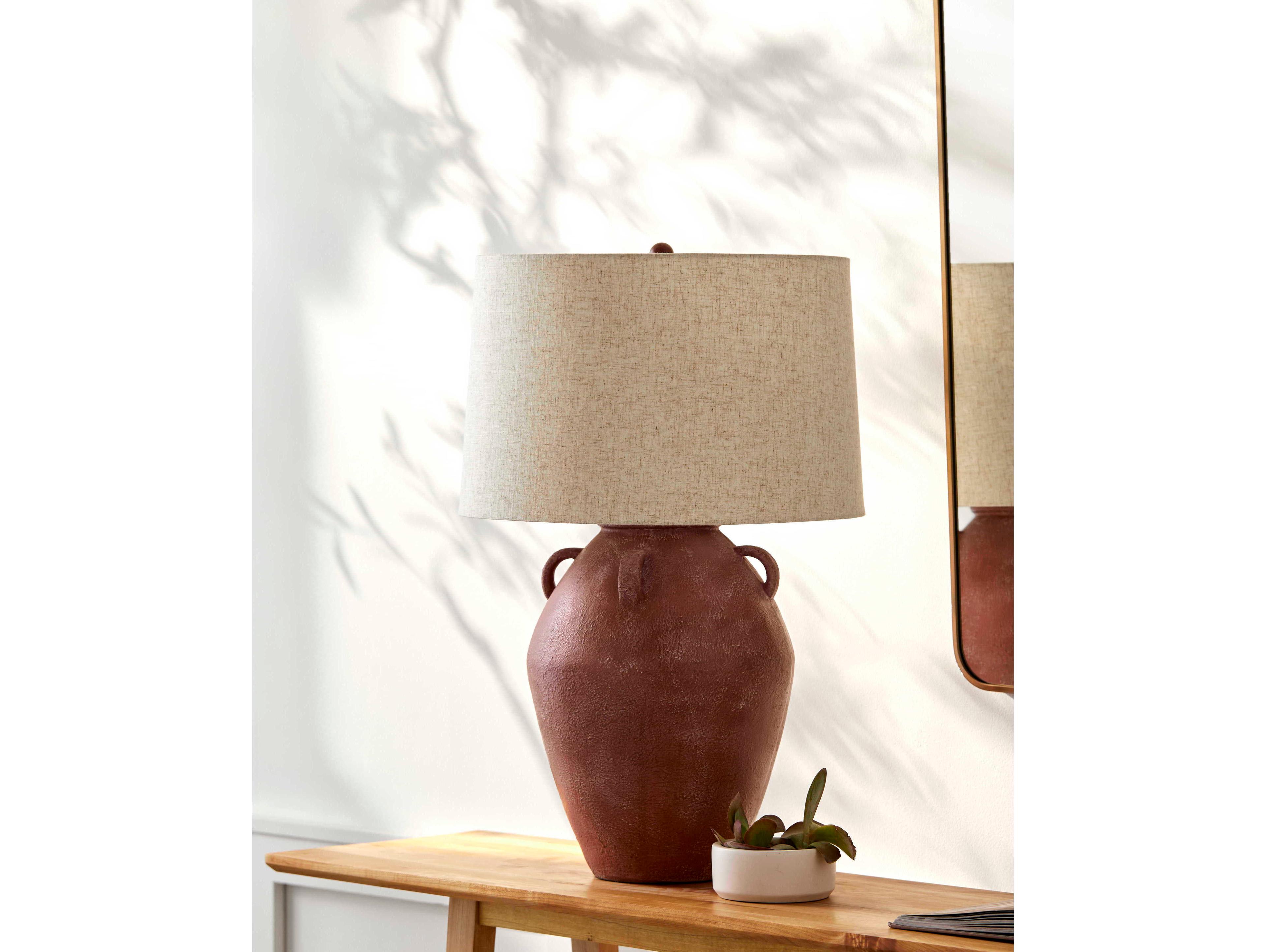 Surya Colorado Red Wheat Linen Buffet Lamp