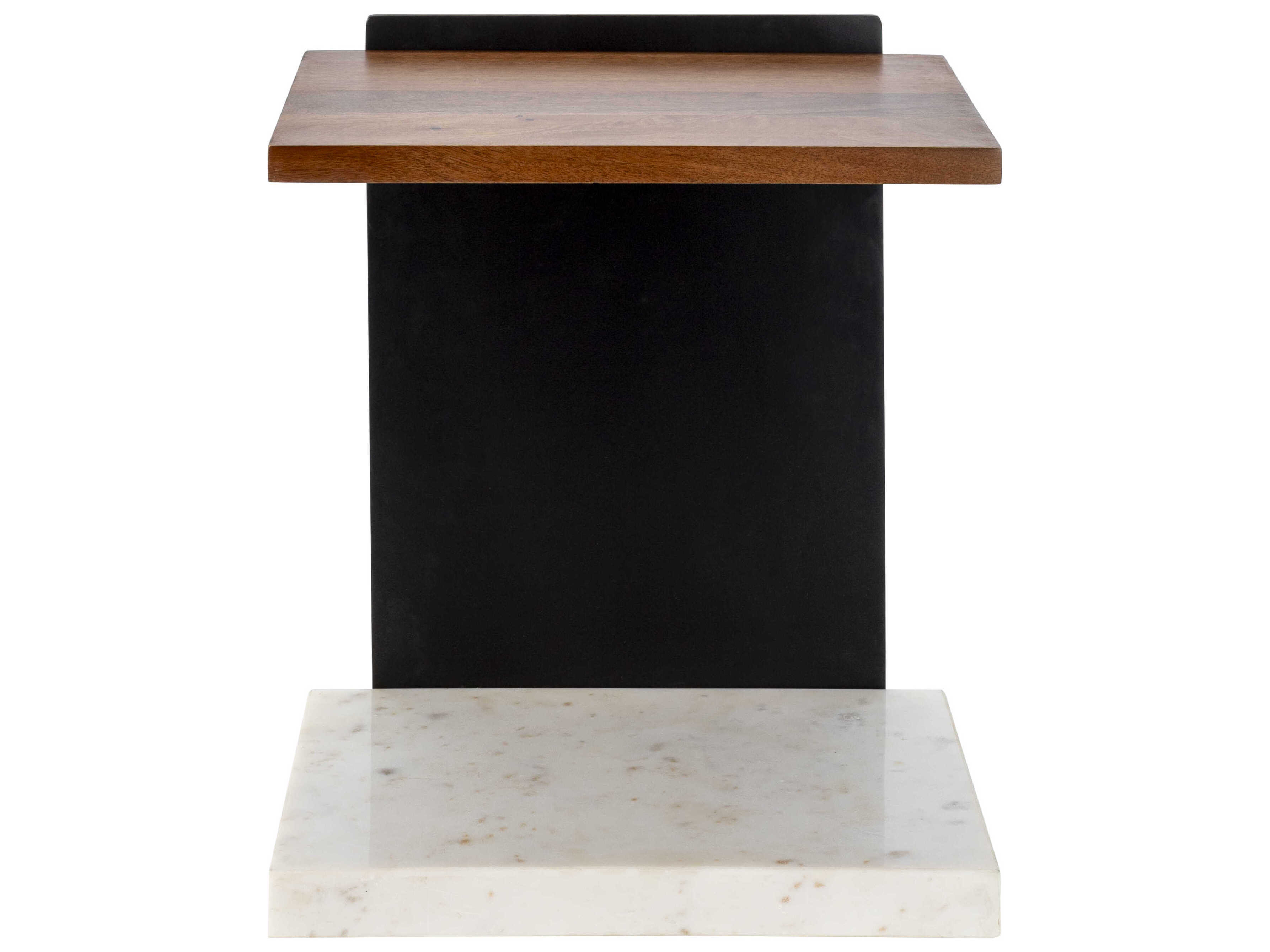 Surya Cordier Rectangular Wood Brown Black White End Table