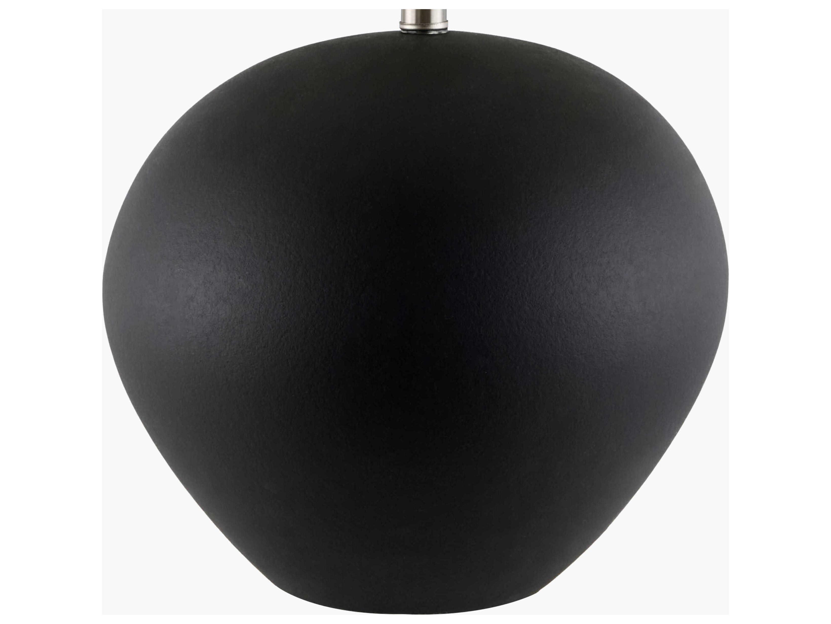 Surya Chronos Black White Cream Linen Table Lamp