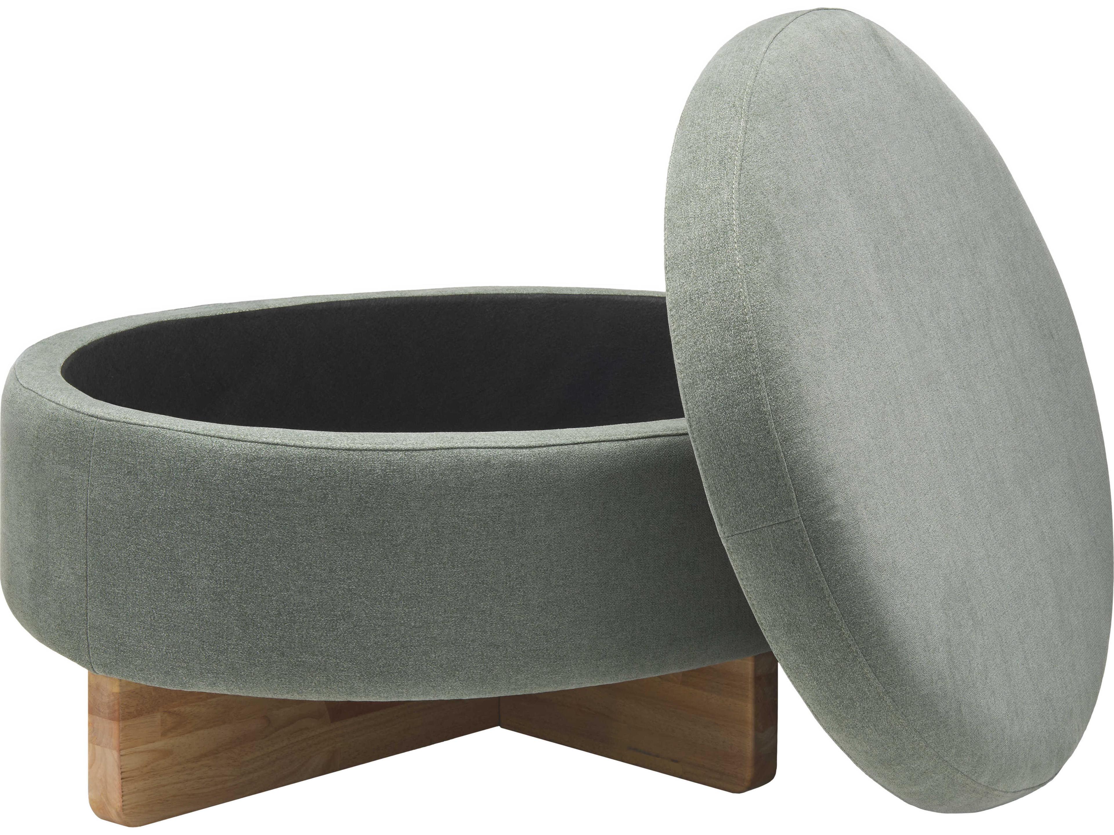 Surya Corson Brown Green Upholstered Ottoman