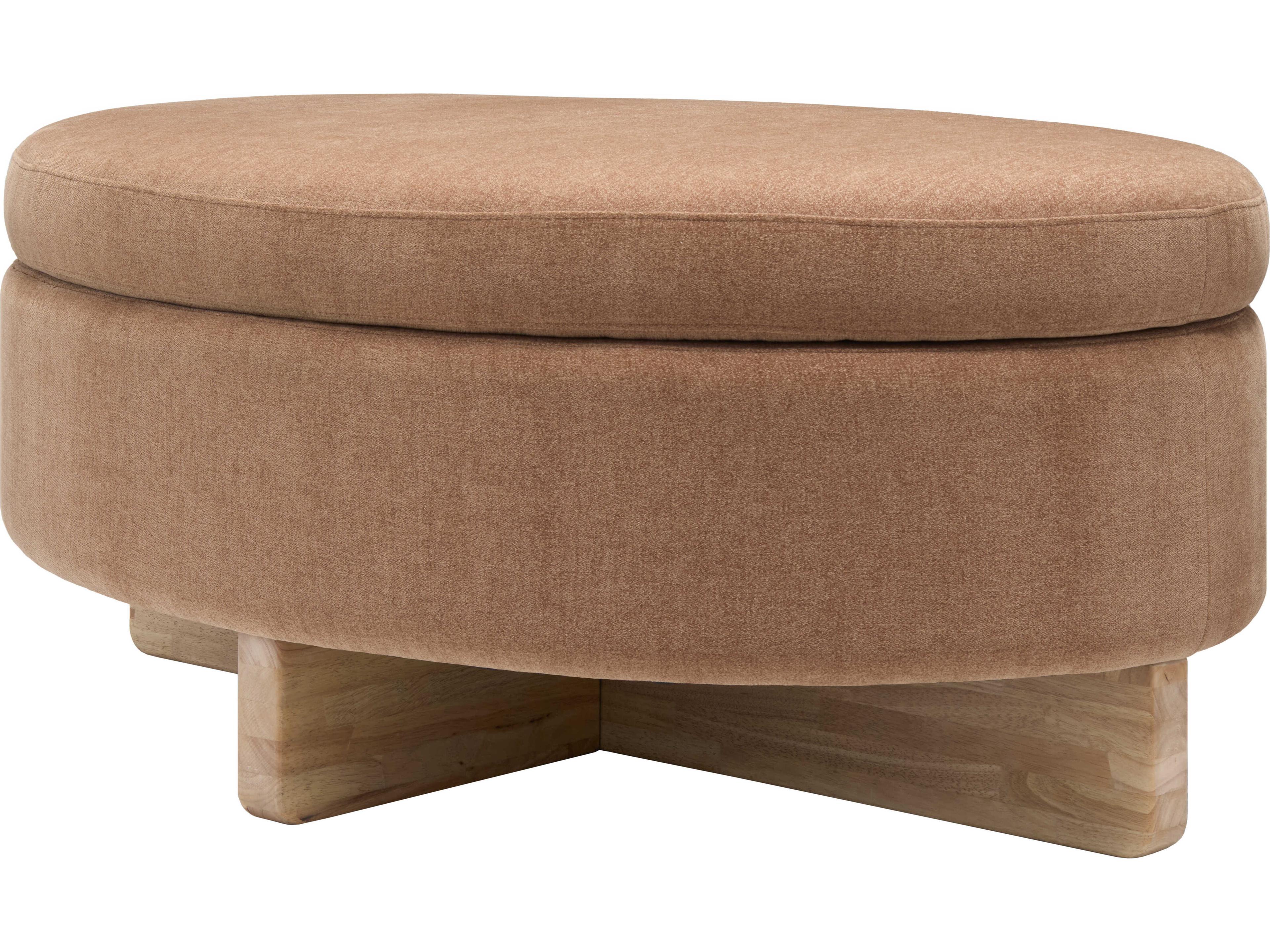 Surya Corson Brown Upholstered Ottoman