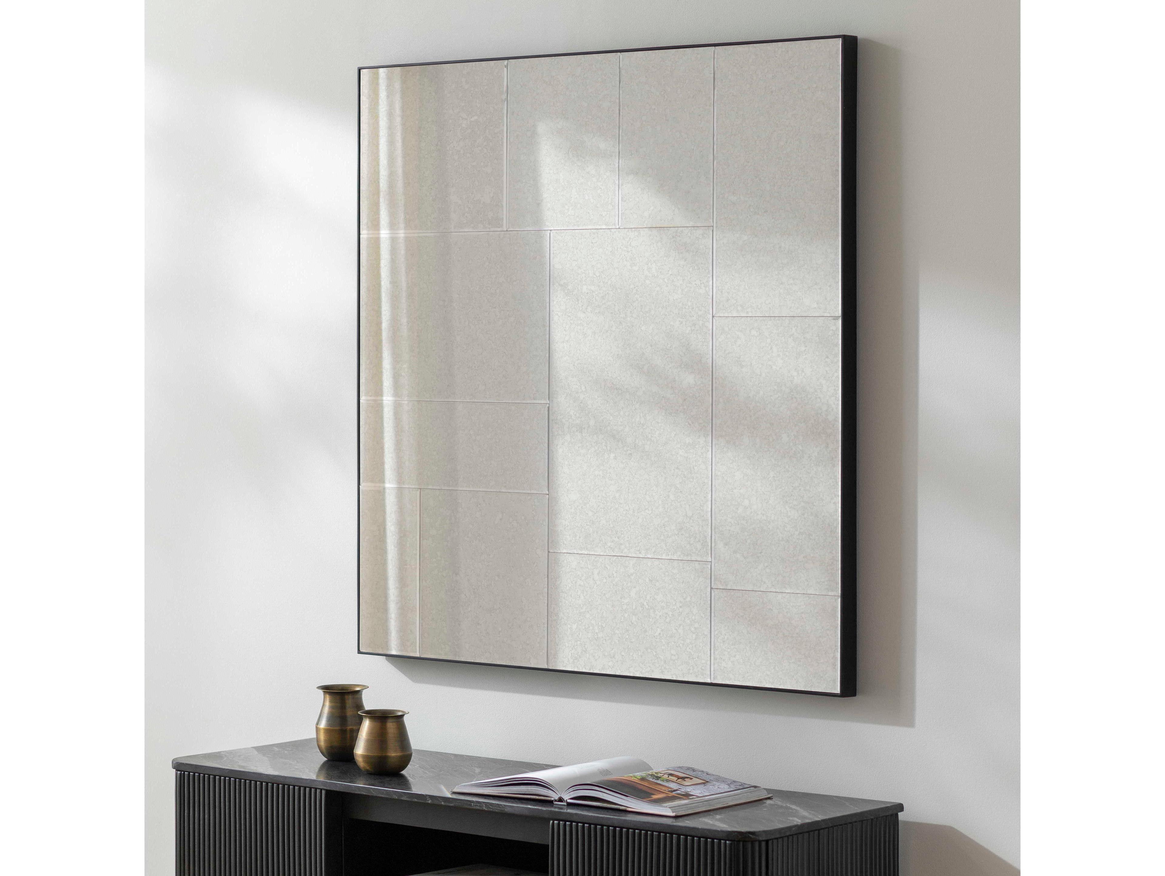 Surya Charlton Black Square Wall Mirror