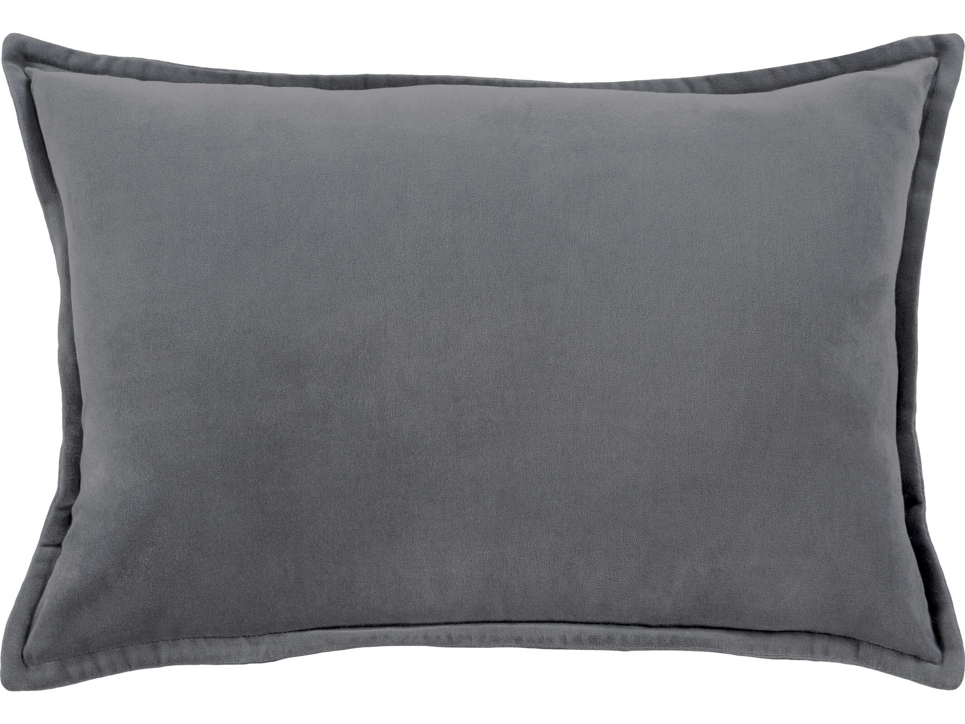Surya Cotton Velvet Charcoal Pillow