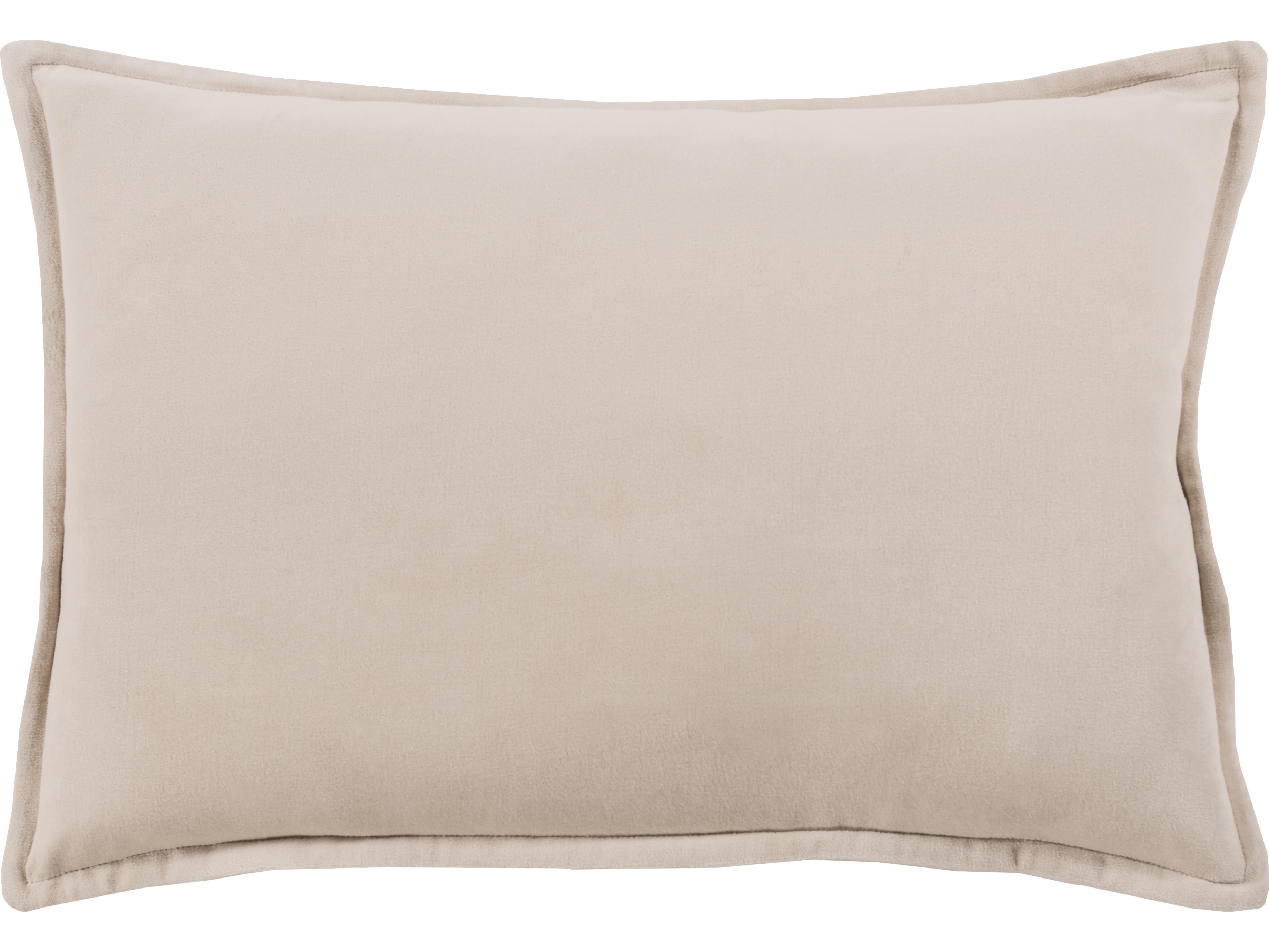 Surya Cotton Velvet Light Beige Pillow