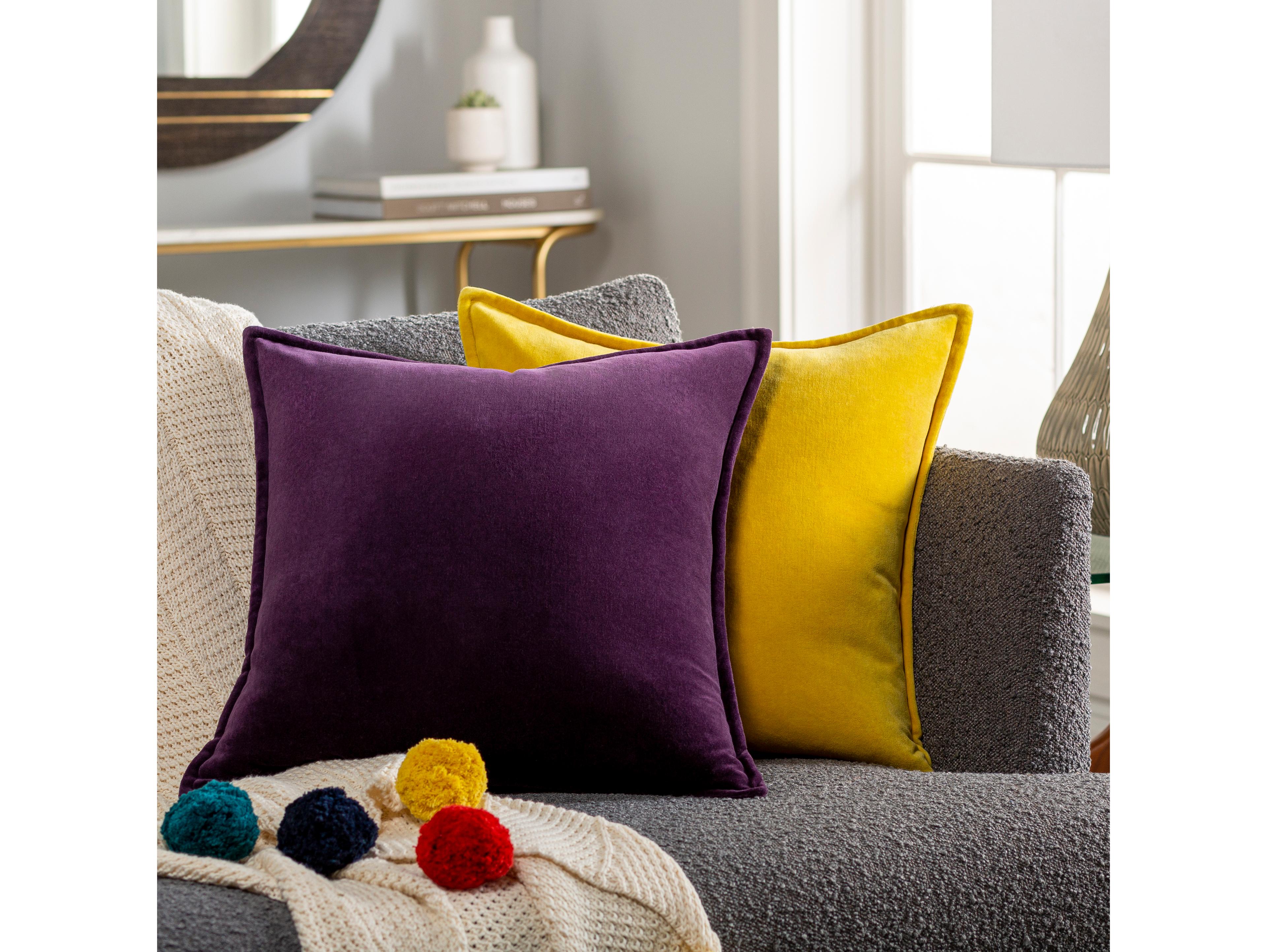 Surya Cotton Velvet Dark Plum / Dark Purple Pillow