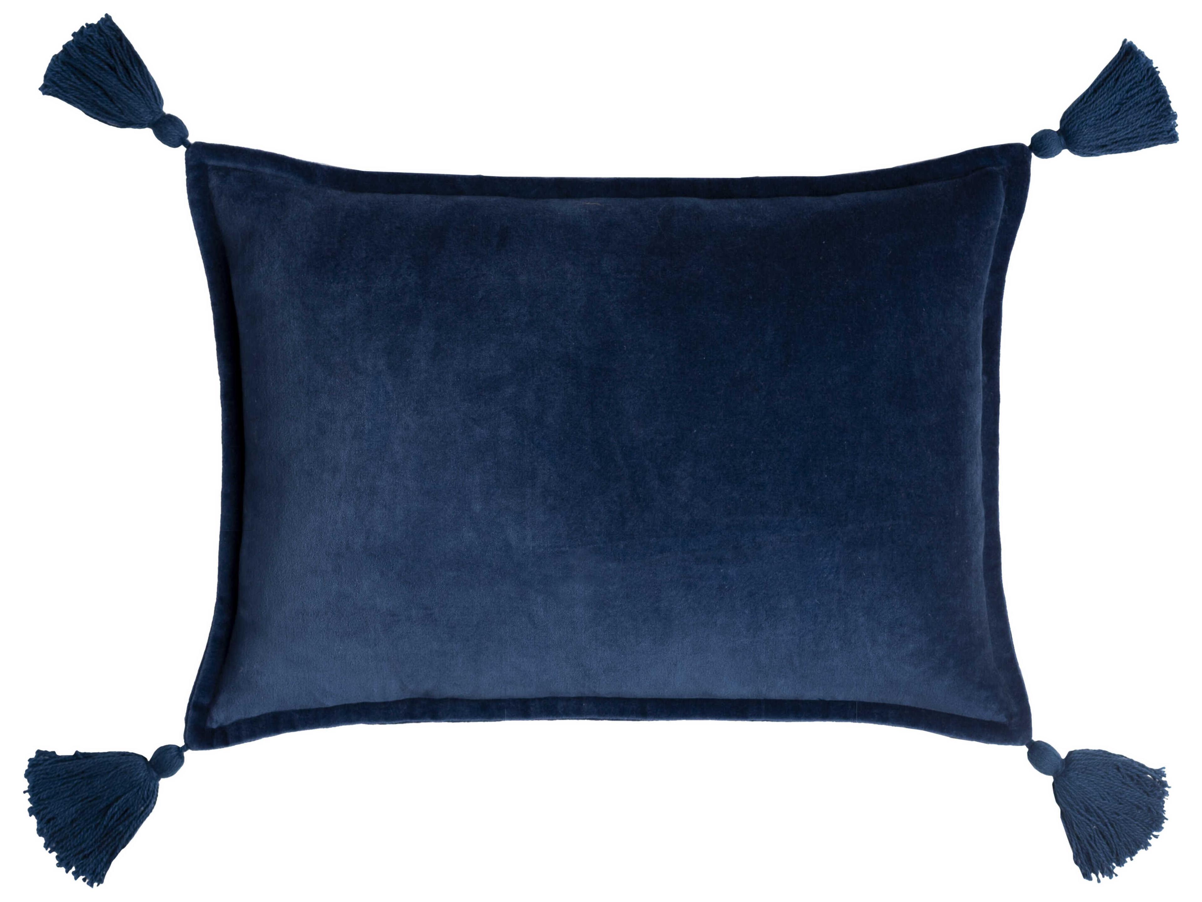 Surya Cotton Velvet Navy Pillow