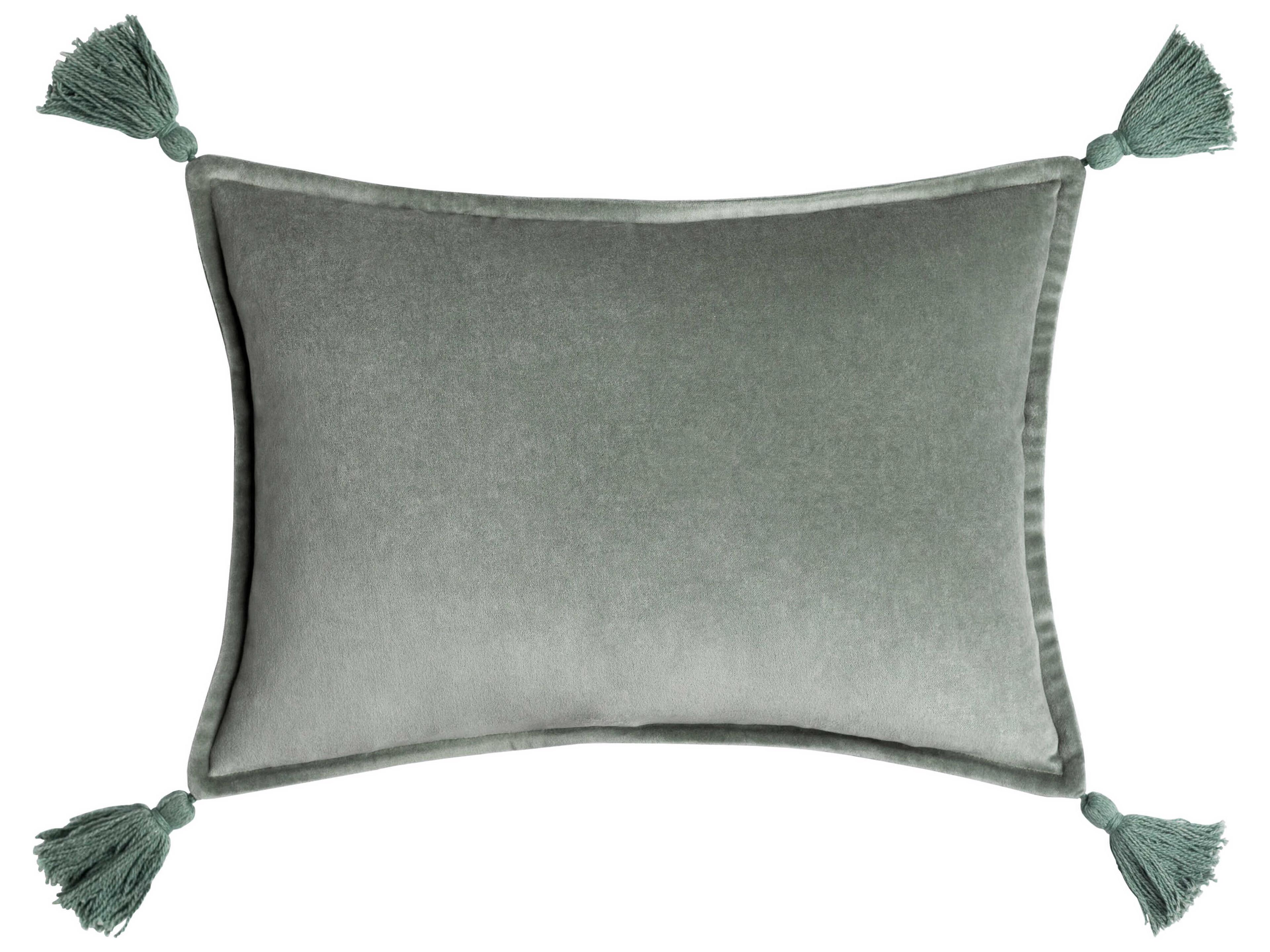Surya Cotton Velvet Sage Pillow