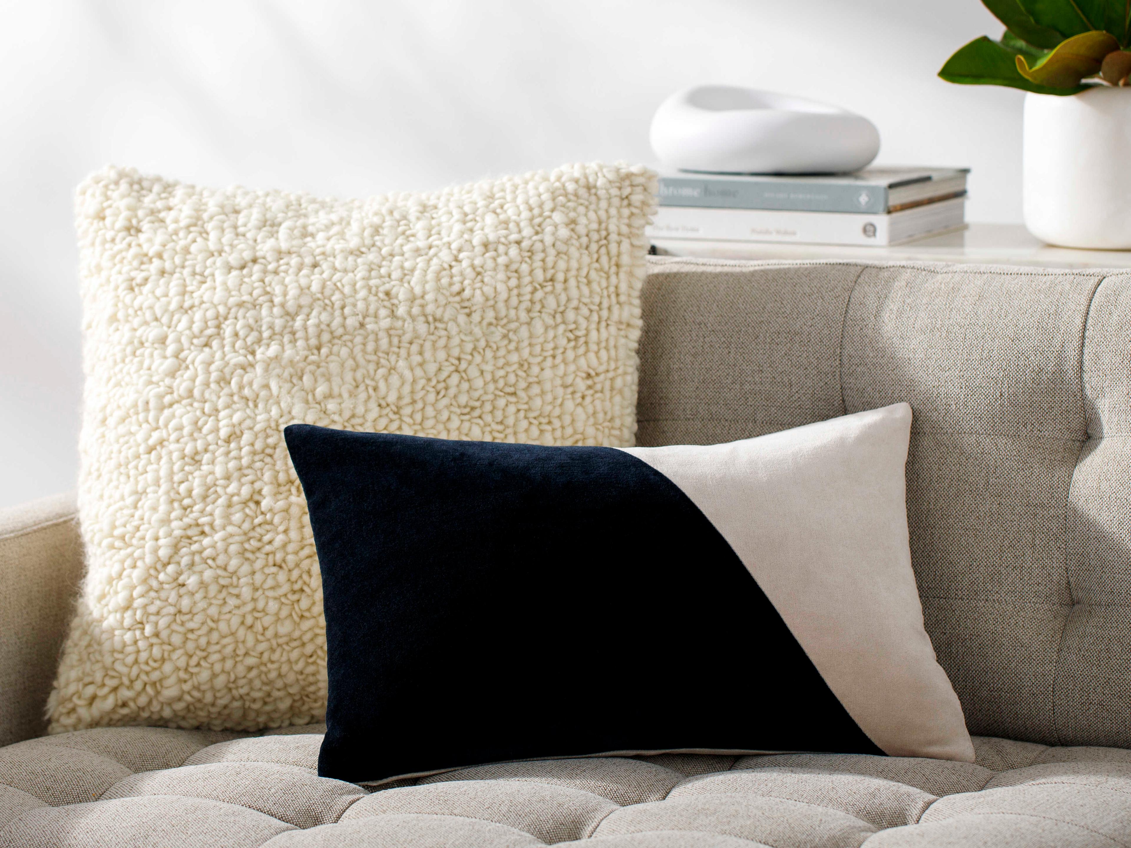 Surya Cotton Velvet Black Pillow