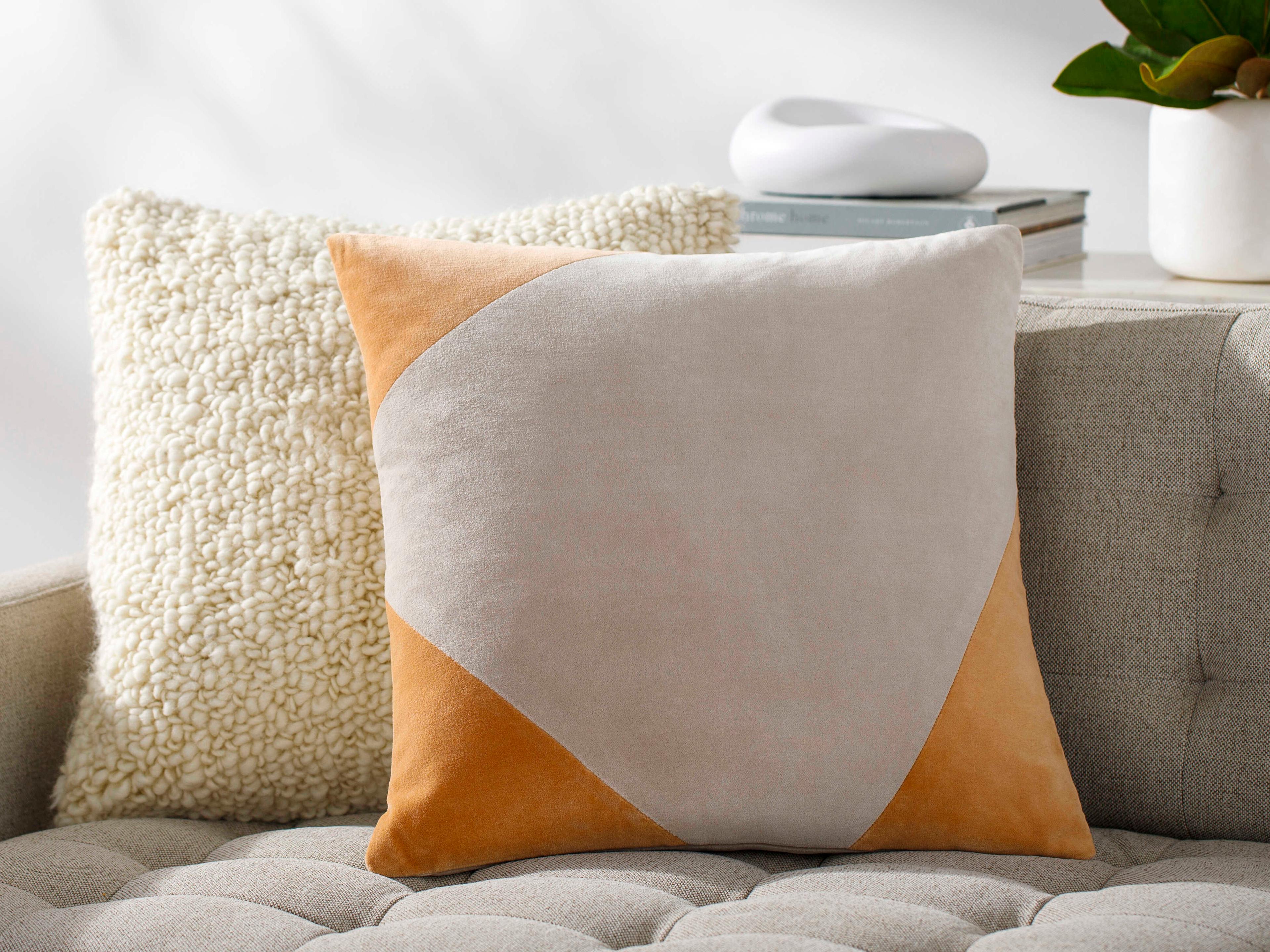 Surya Cotton Velvet Camel Pillow