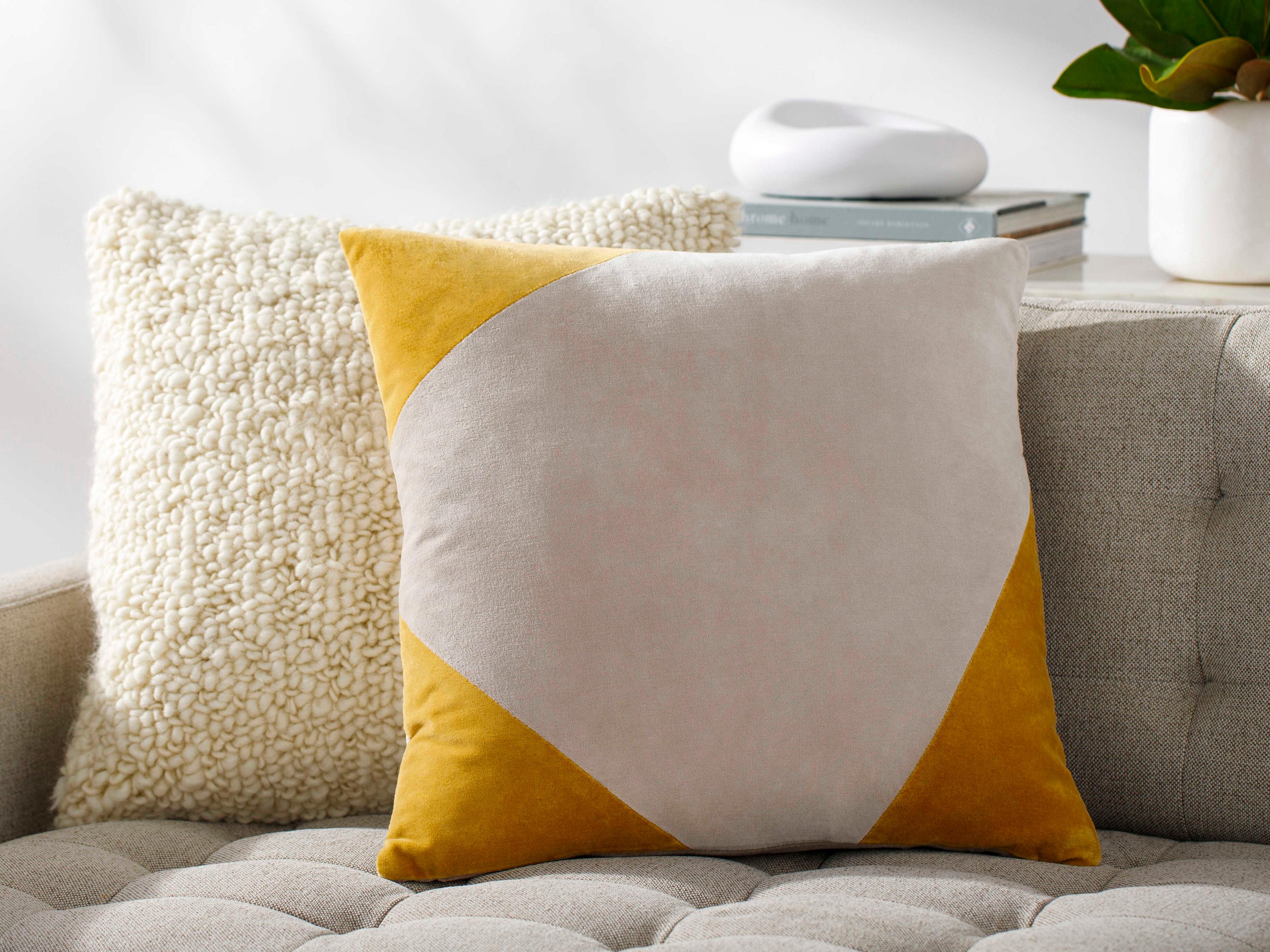 Surya Cotton Velvet Mustard Pillow
