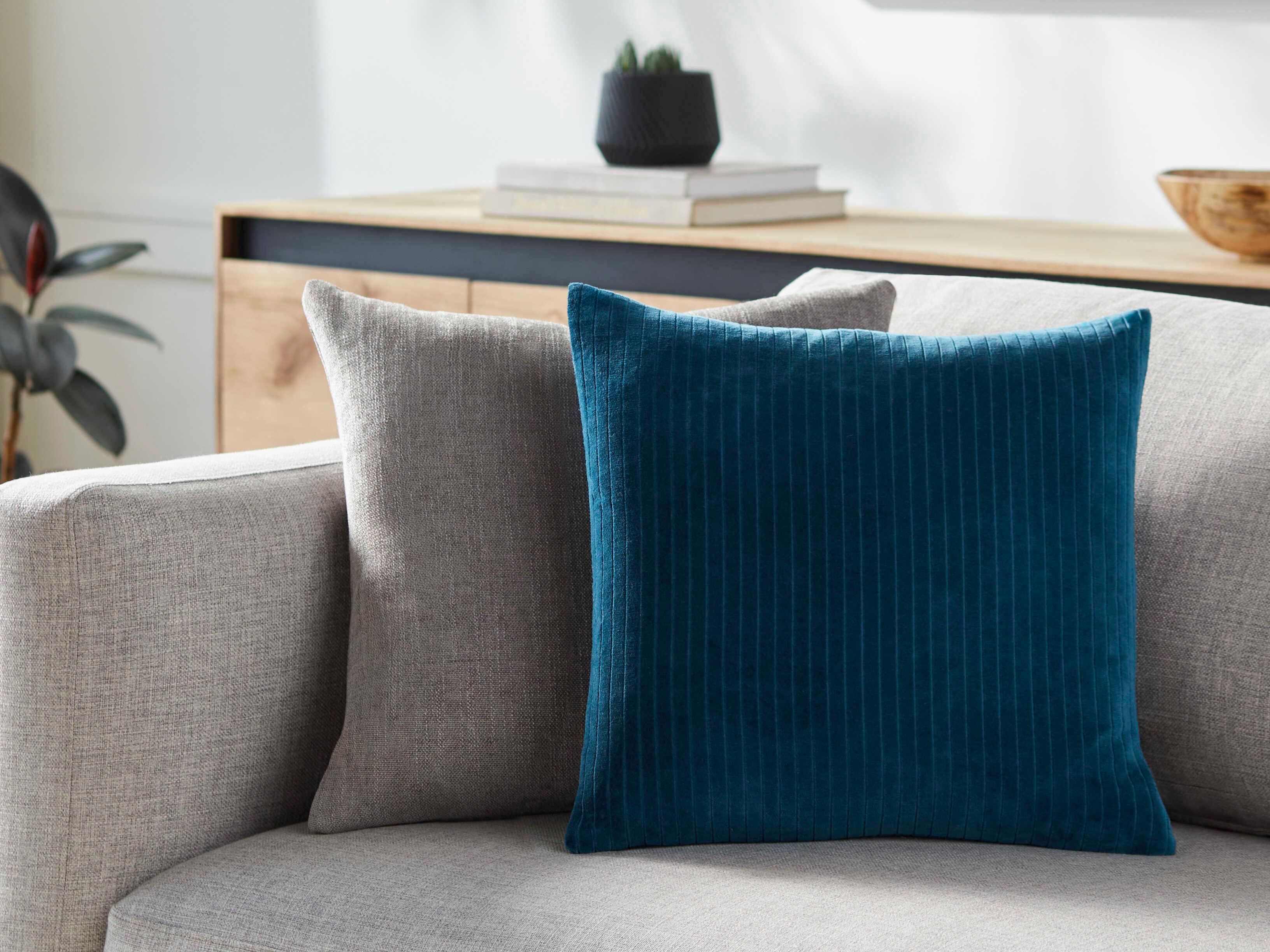 Surya Cotton Velvet Deep Teal Pillow