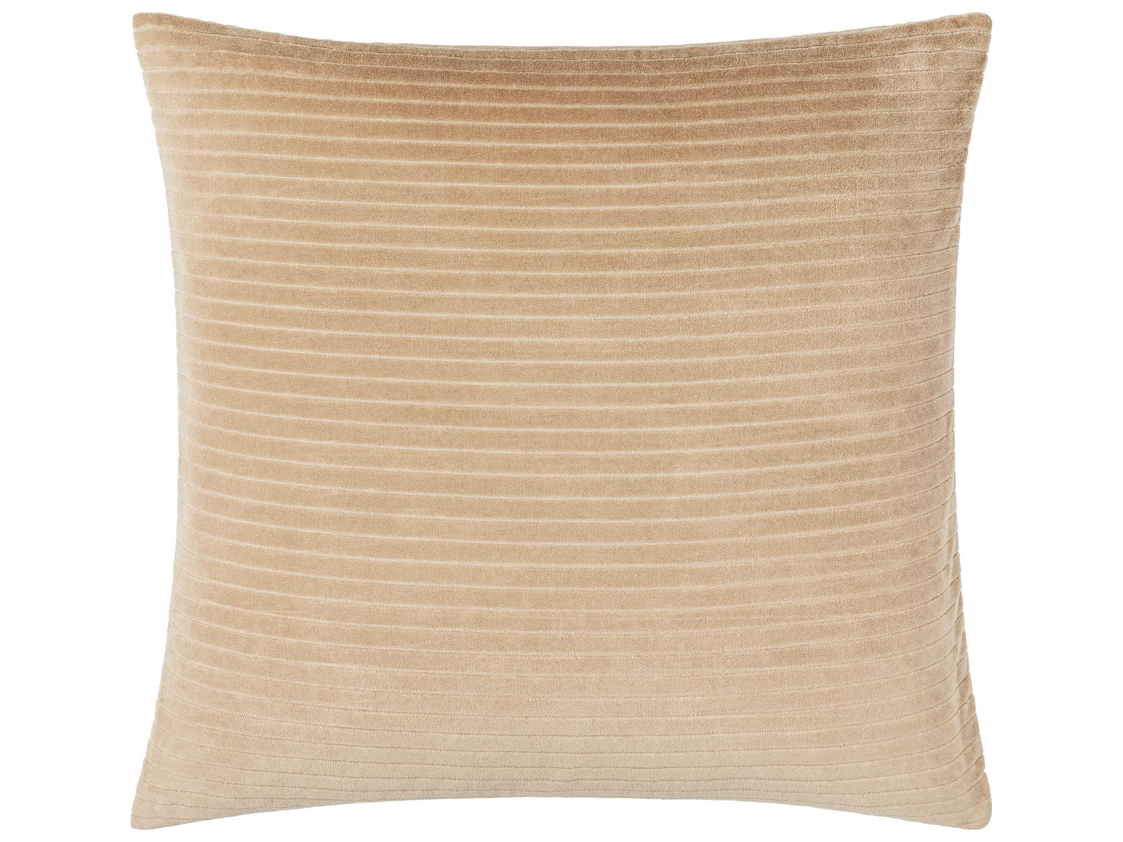Surya Cotton Velvet Tan Pillow