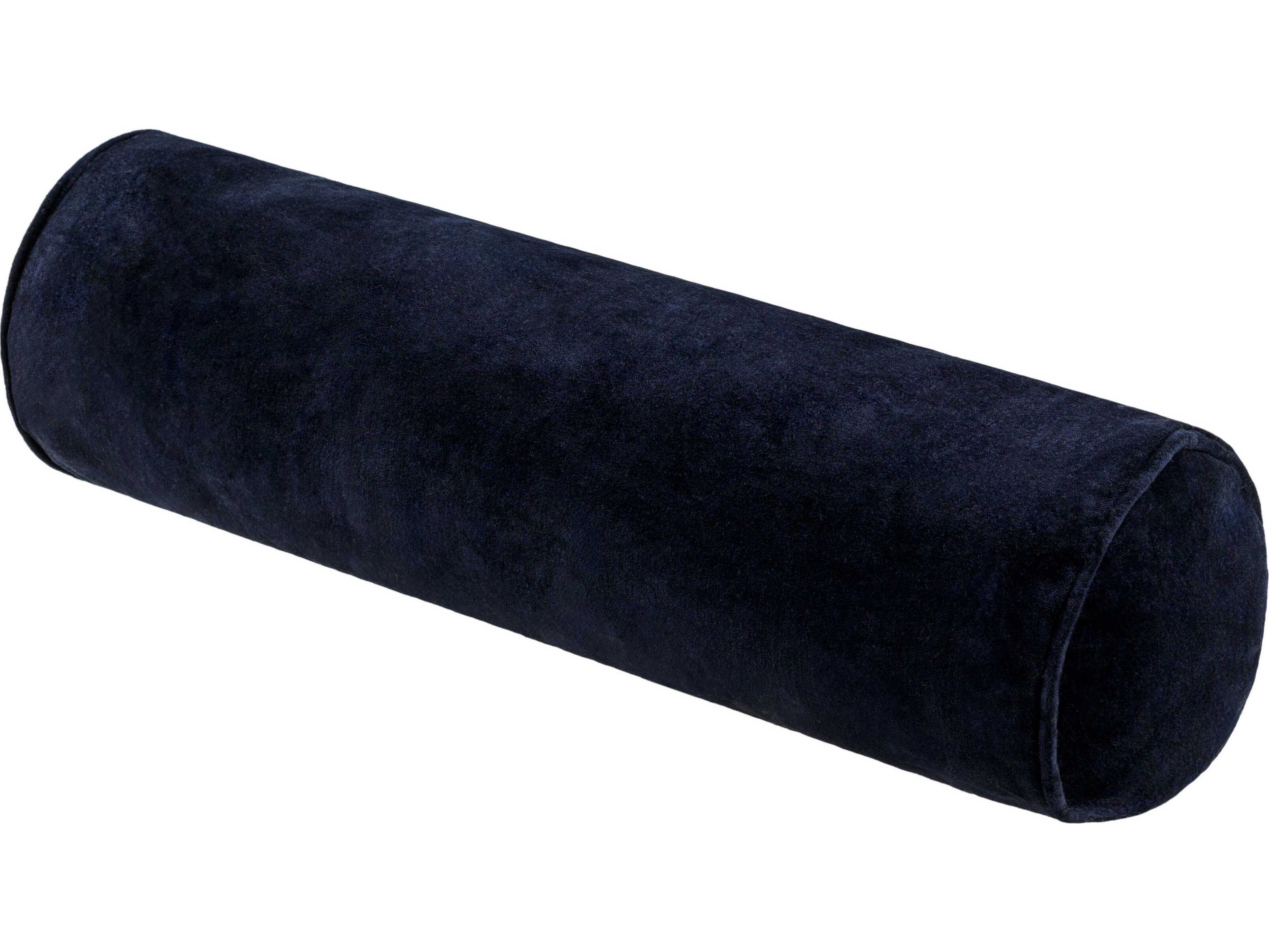 Surya Cotton Velvet Bolster Midnight Blue Pillow