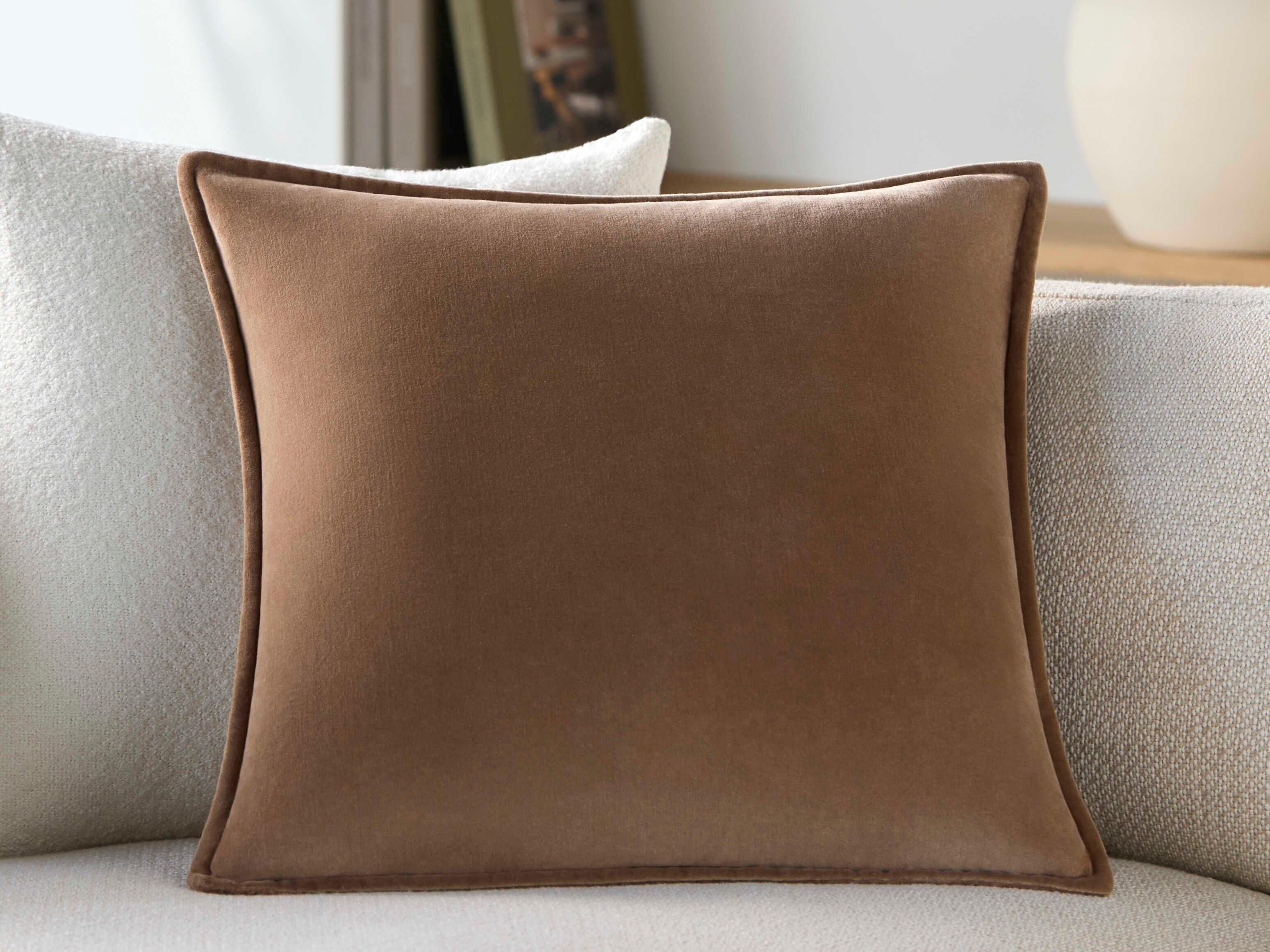 Surya Cotton Velvet Camel Pillow