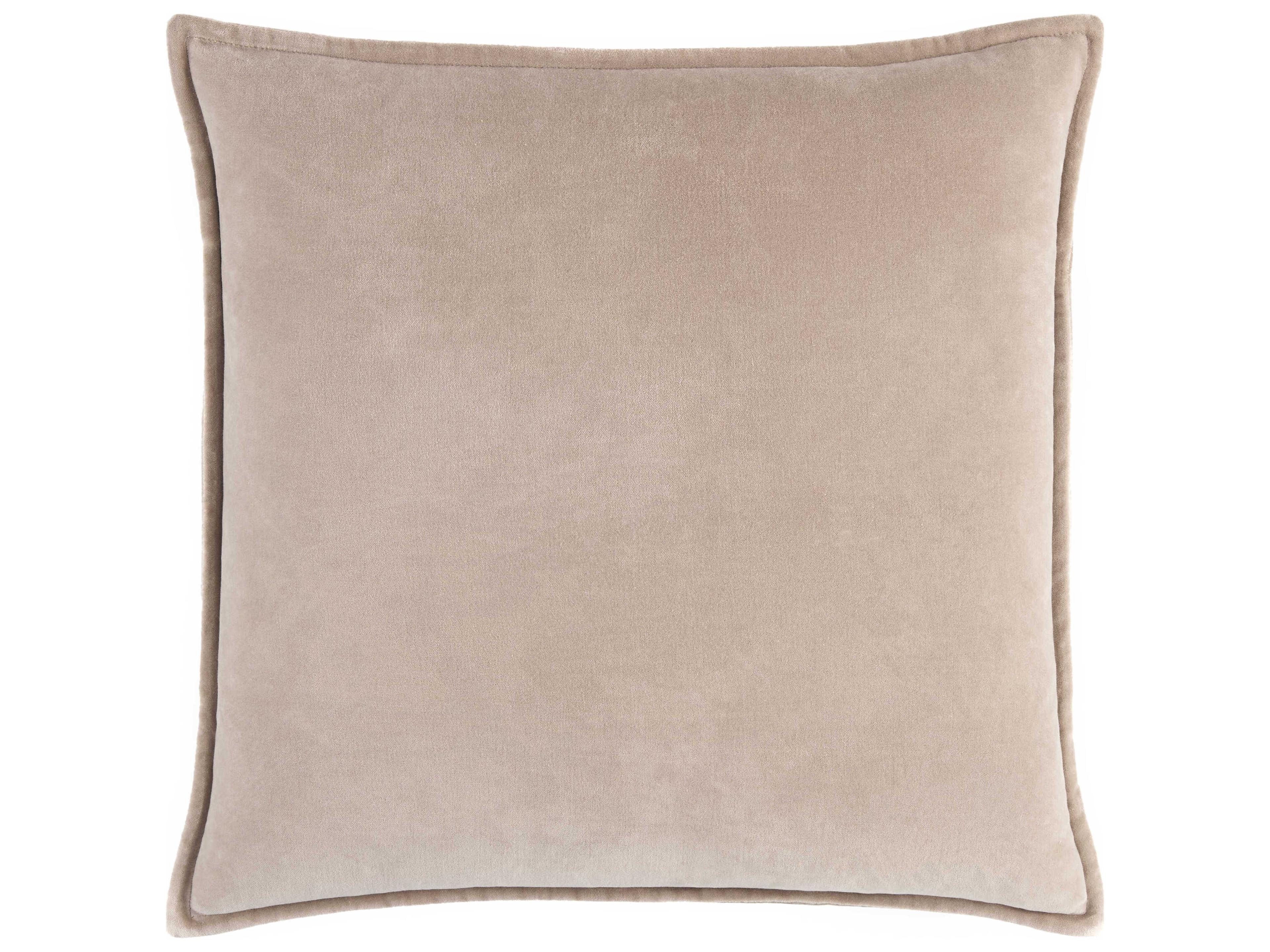 Surya Cotton Velvet Beige Pillow