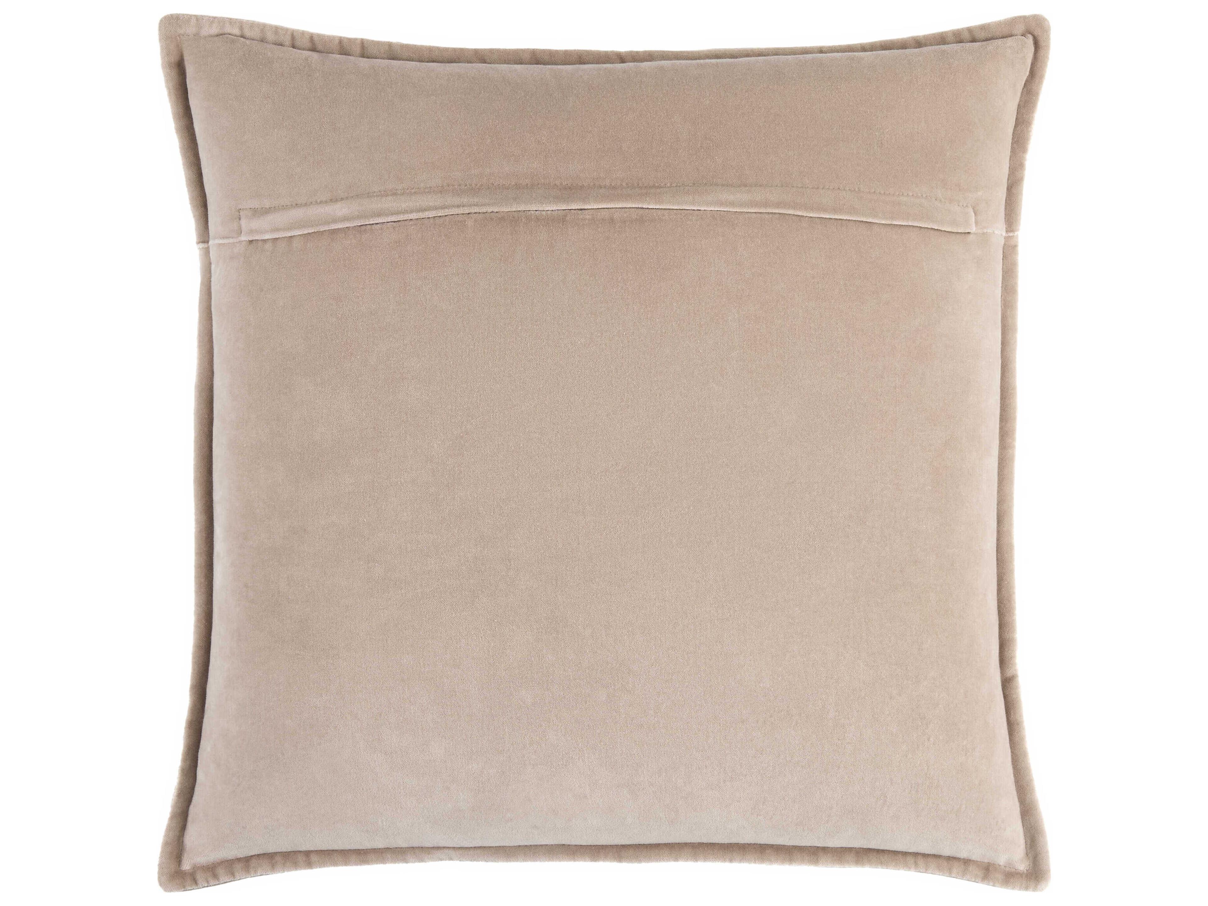 Surya Cotton Velvet Beige Pillow