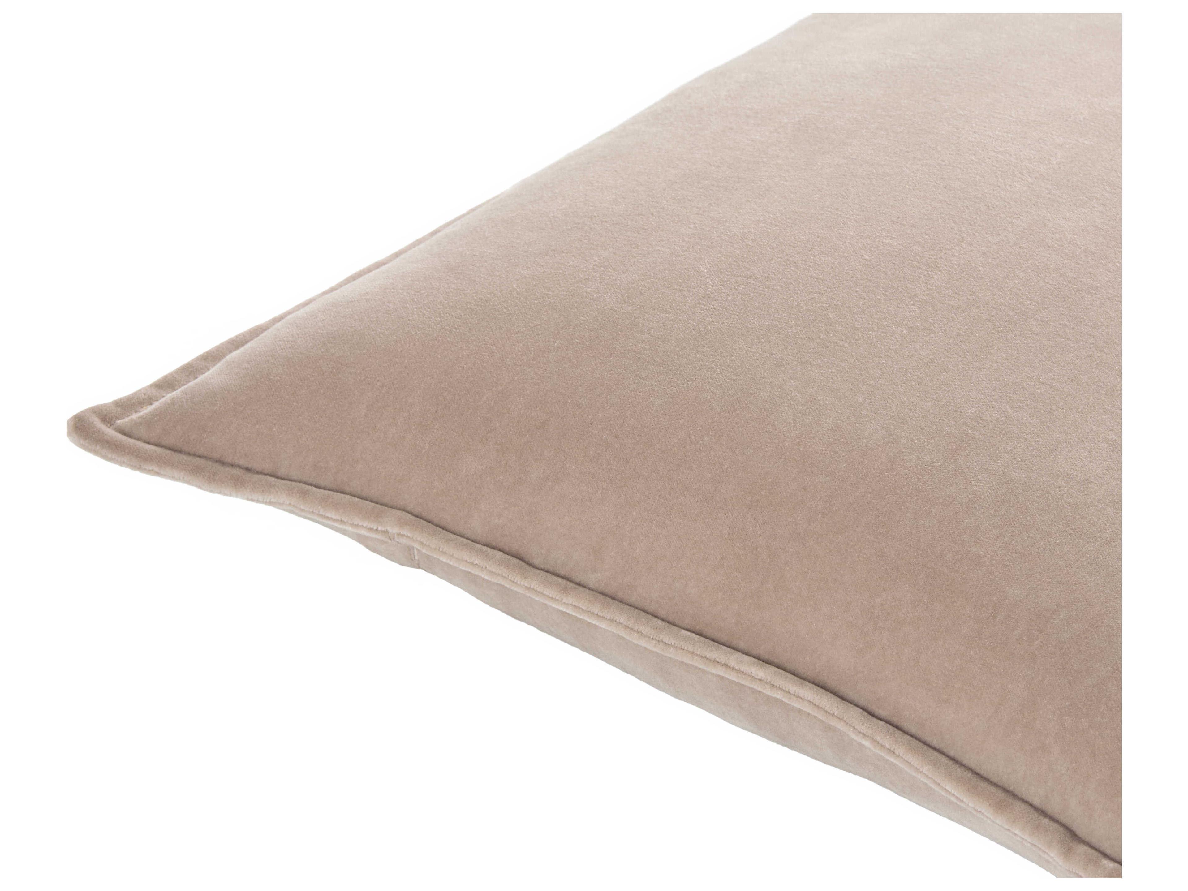 Surya Cotton Velvet Beige Pillow