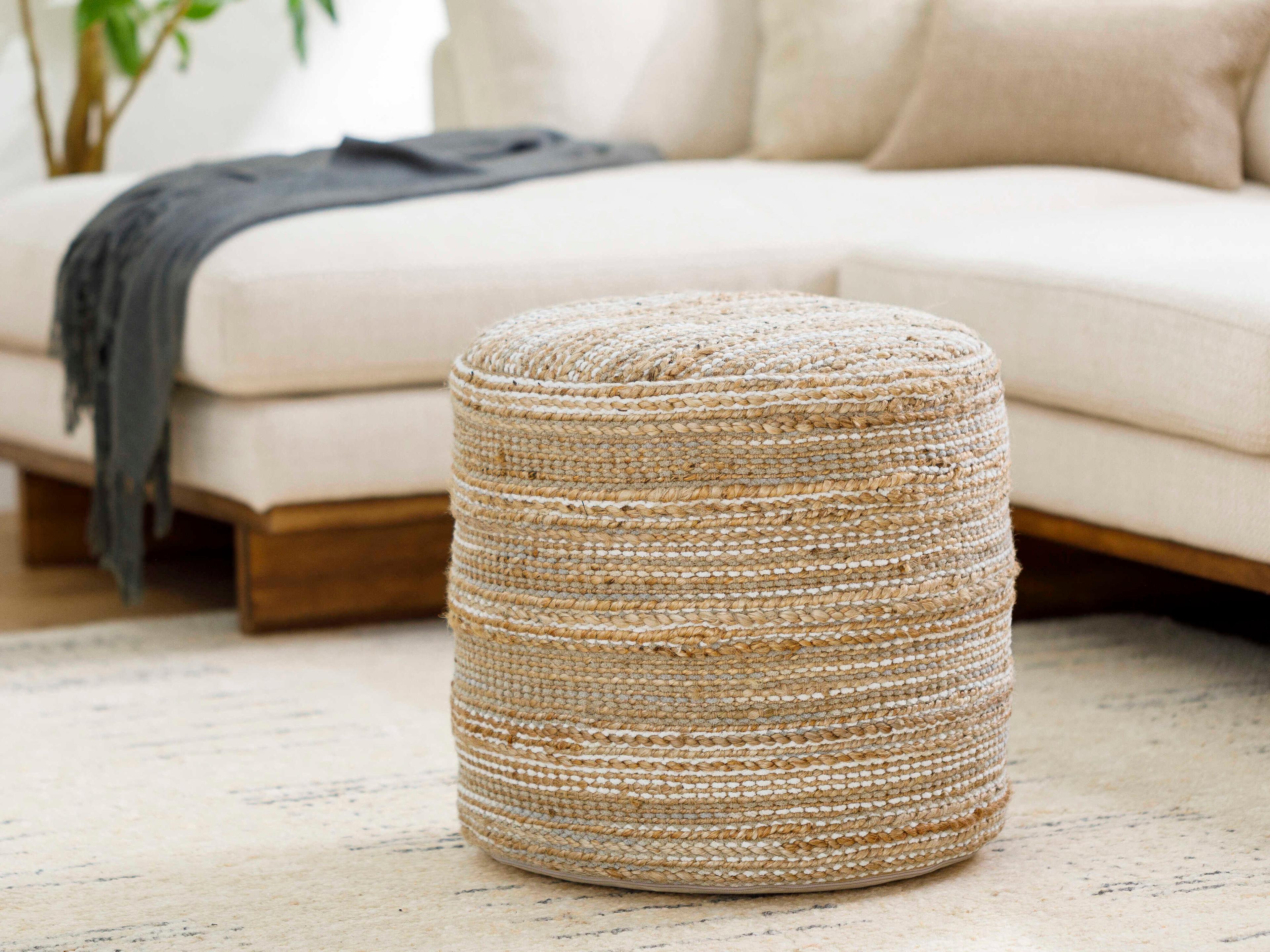Surya Denpasar Beige Pouf