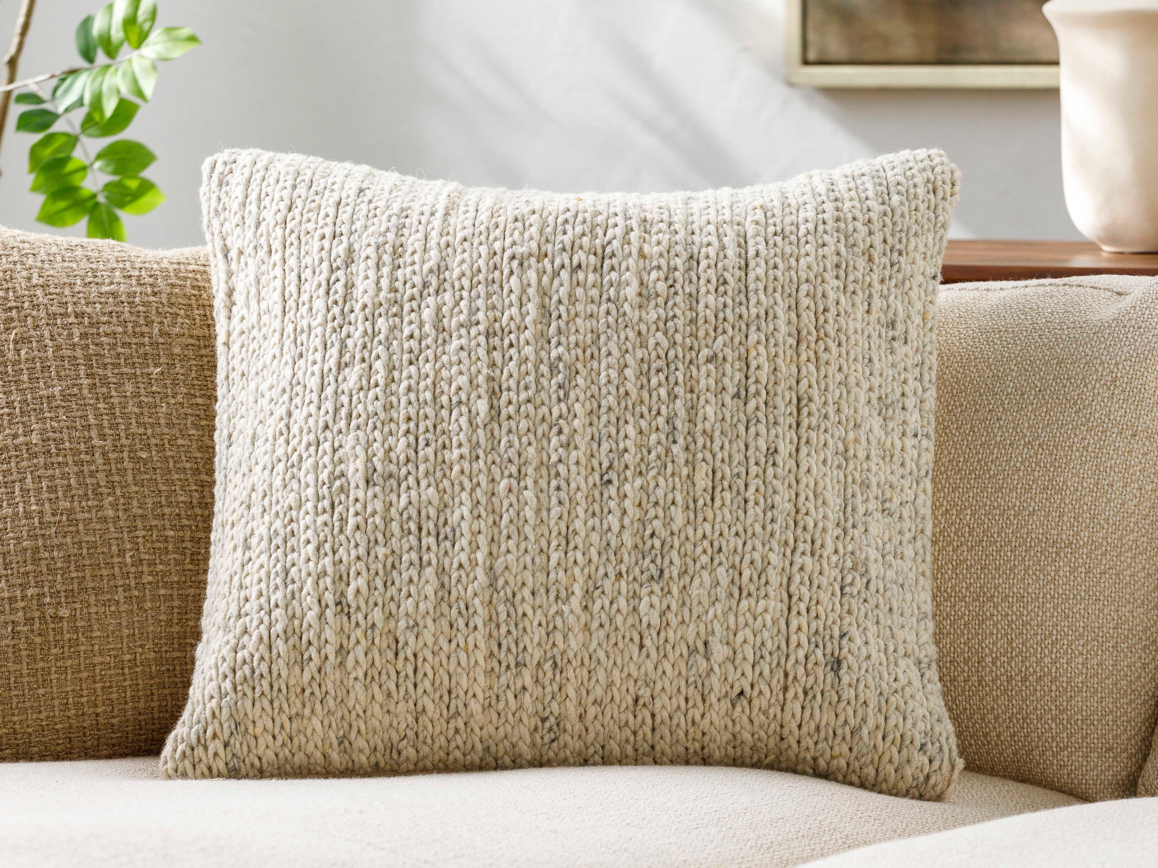 Surya Derby Cream Pillow