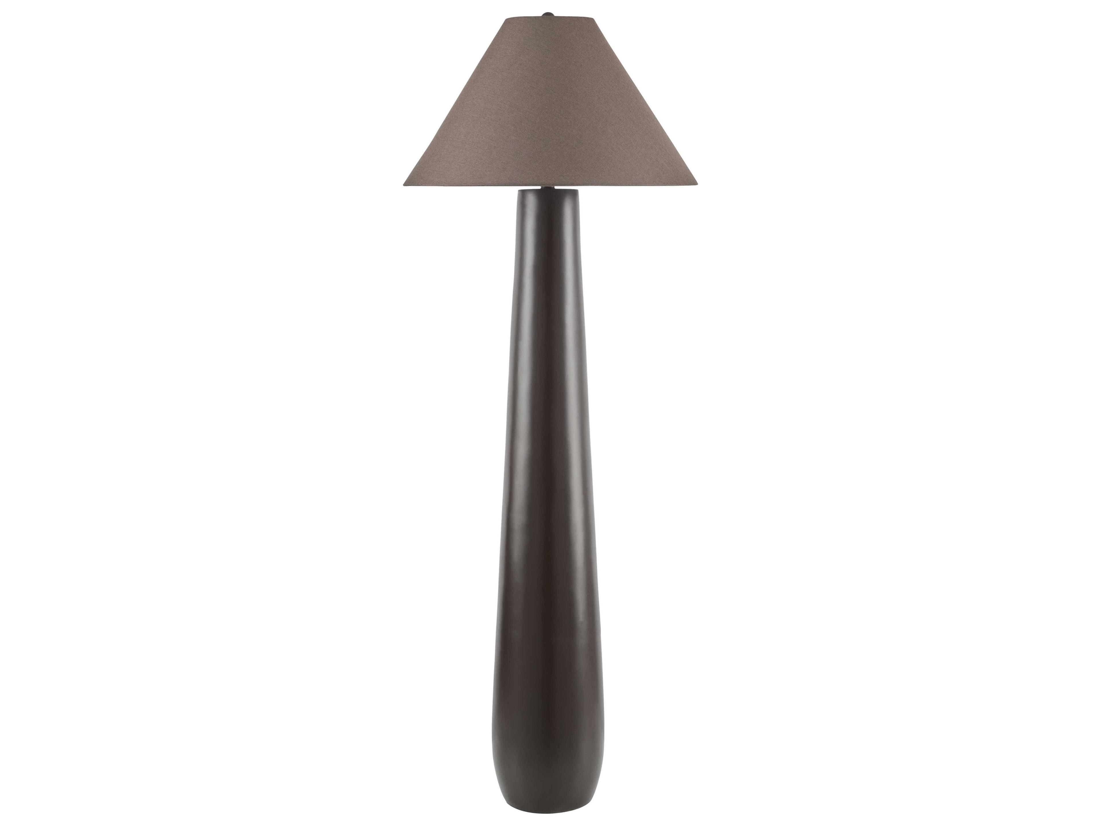Surya Dosso Dark Brown Linen Floor Lamp