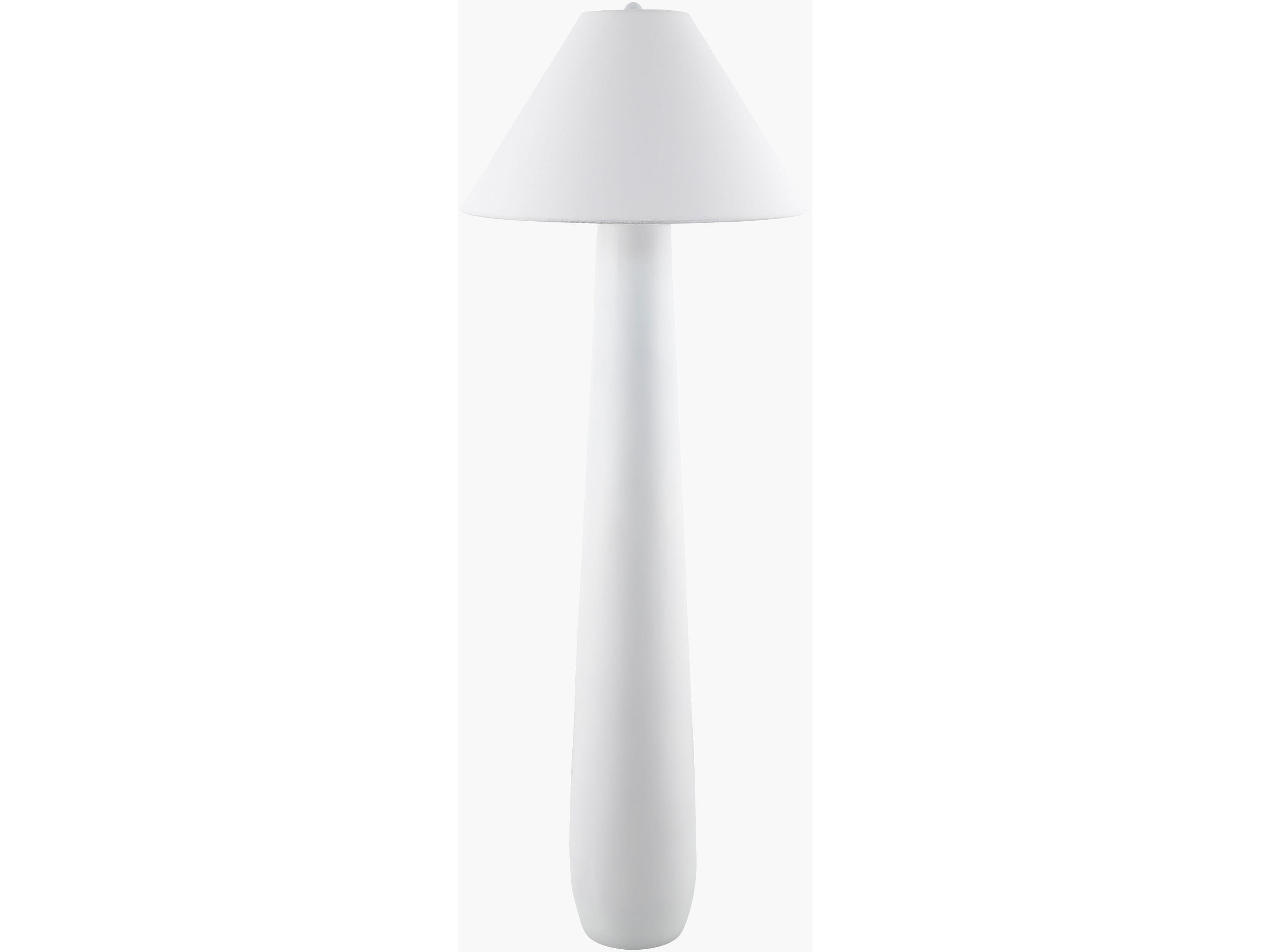 Surya Dosso White Linen Floor Lamp