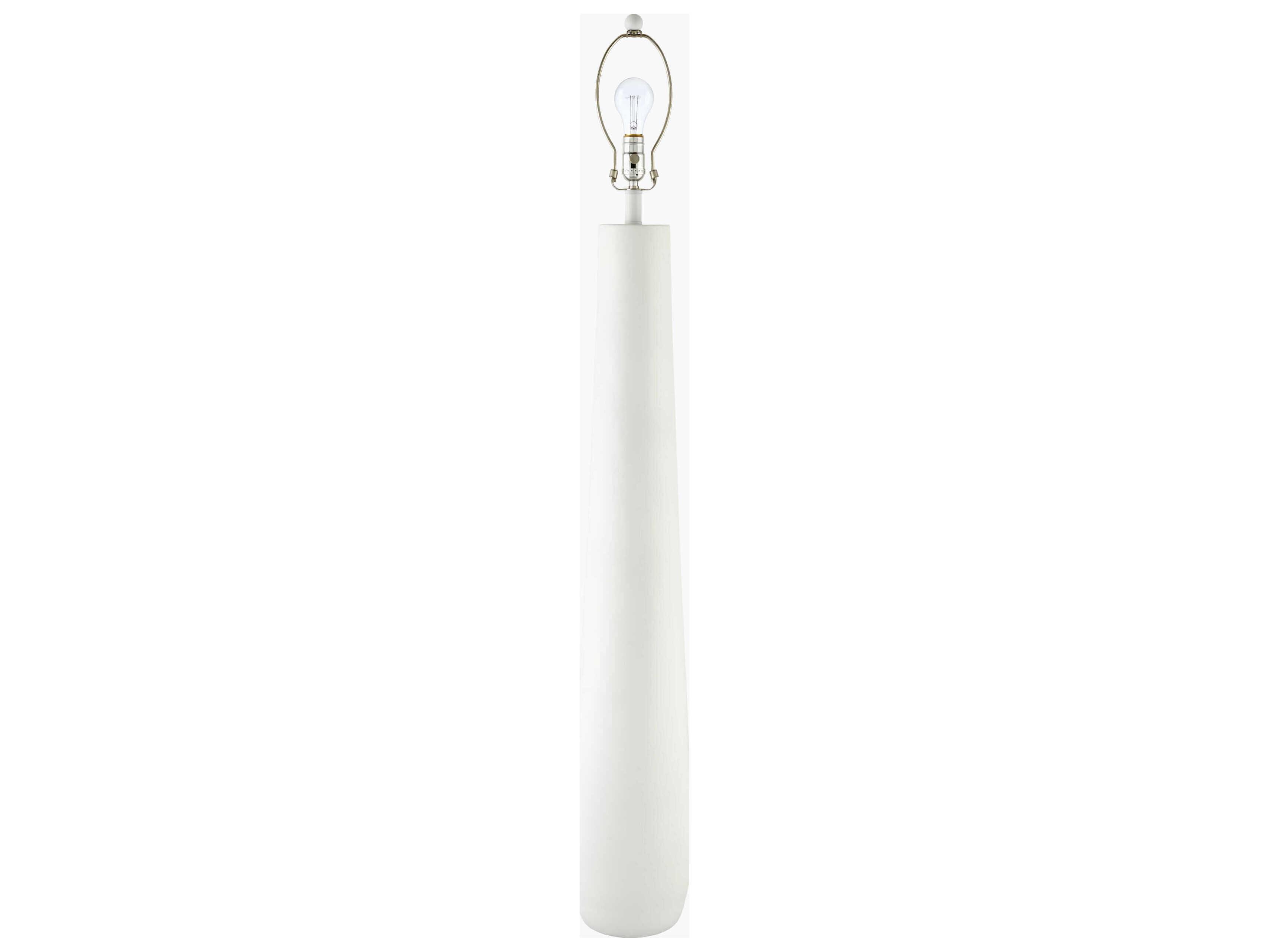 Surya Dosso White Linen Floor Lamp