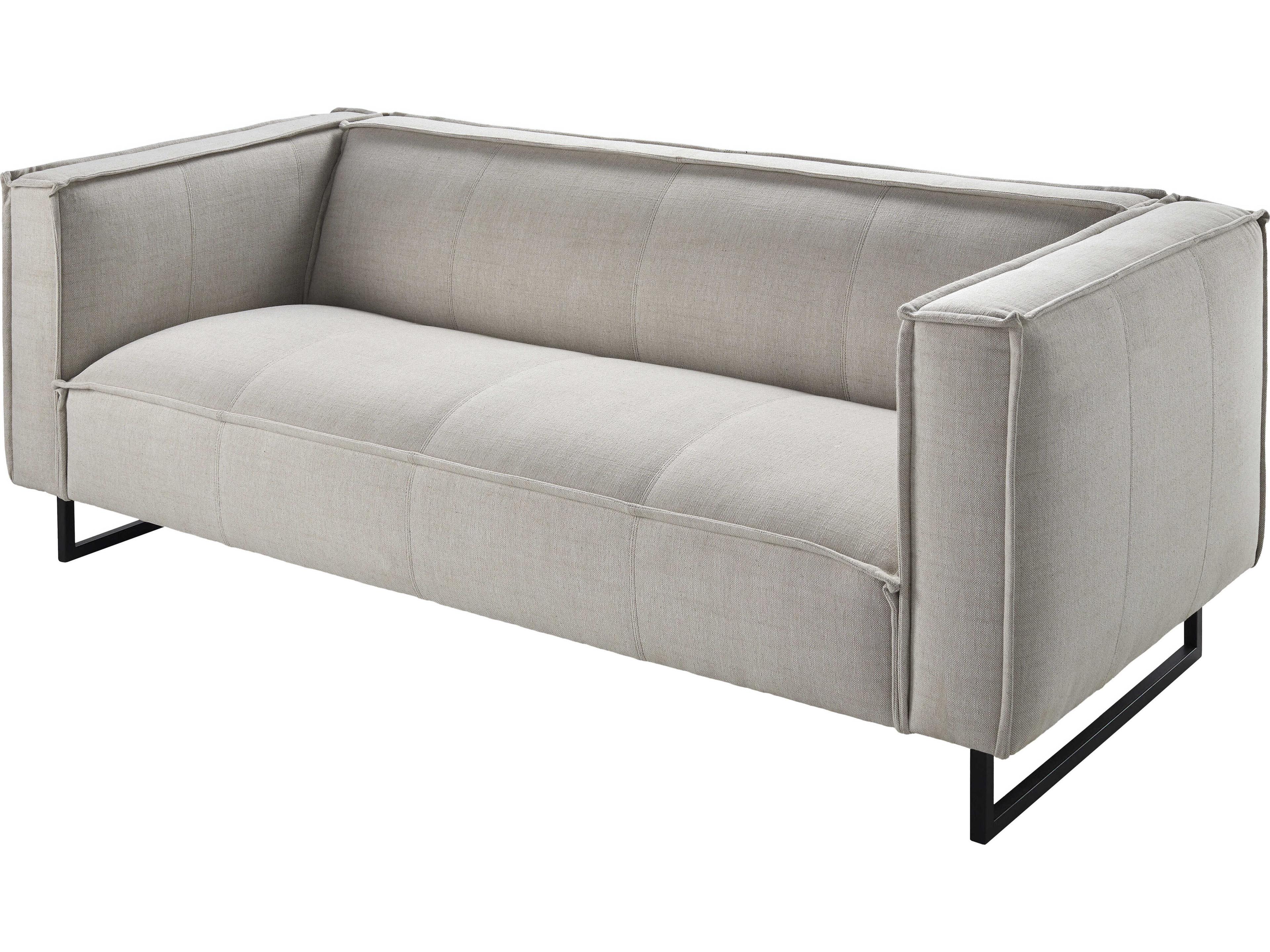 Surya Dylan Light Gray Black Upholstered Sofa