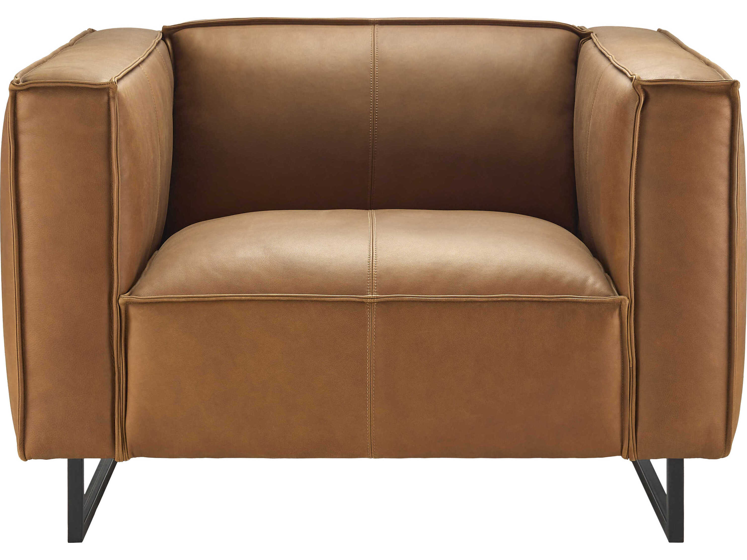 Surya Dylan Brown Leather Accent Chair