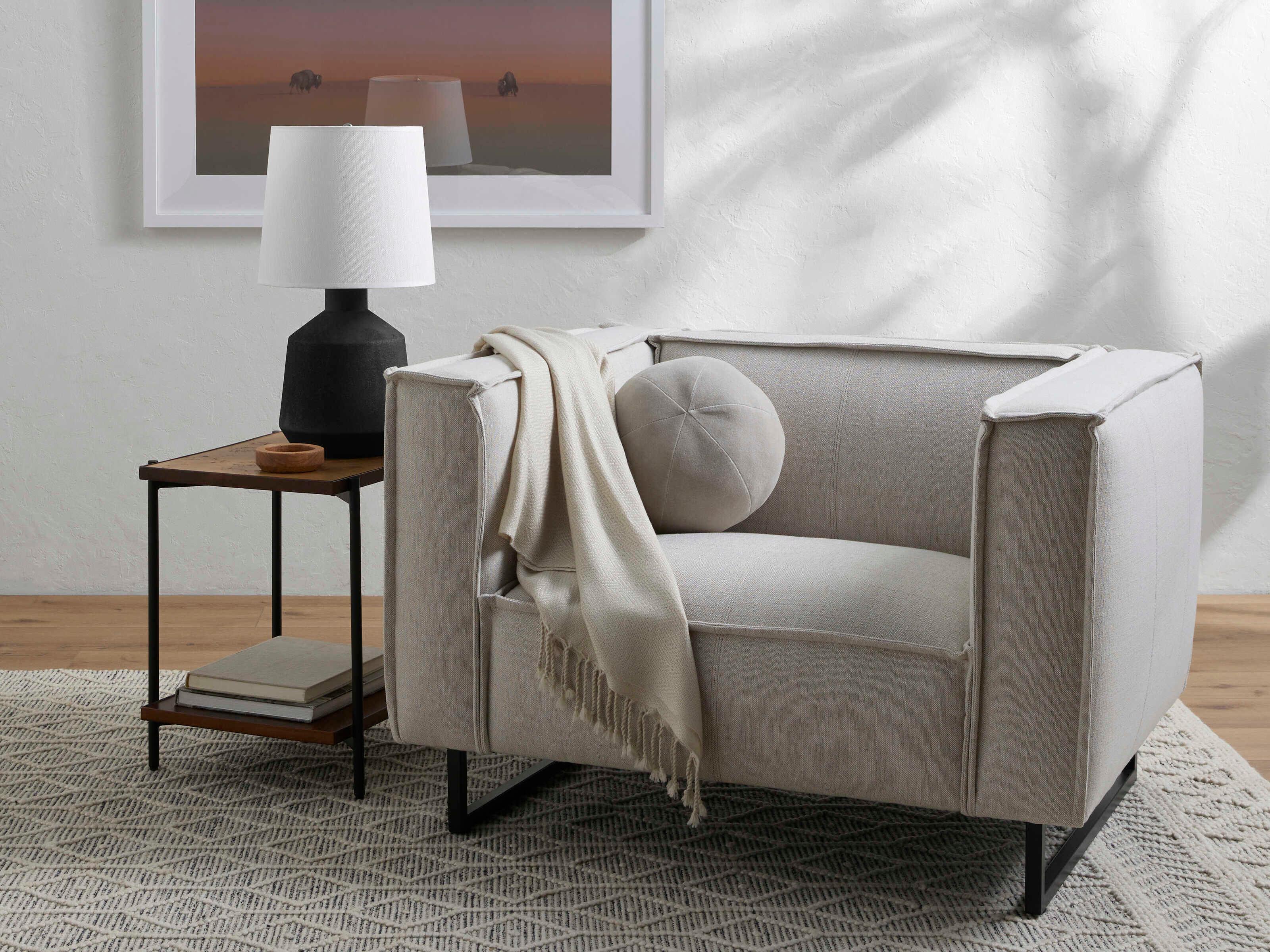 Surya Dylan Gray Accent Chair
