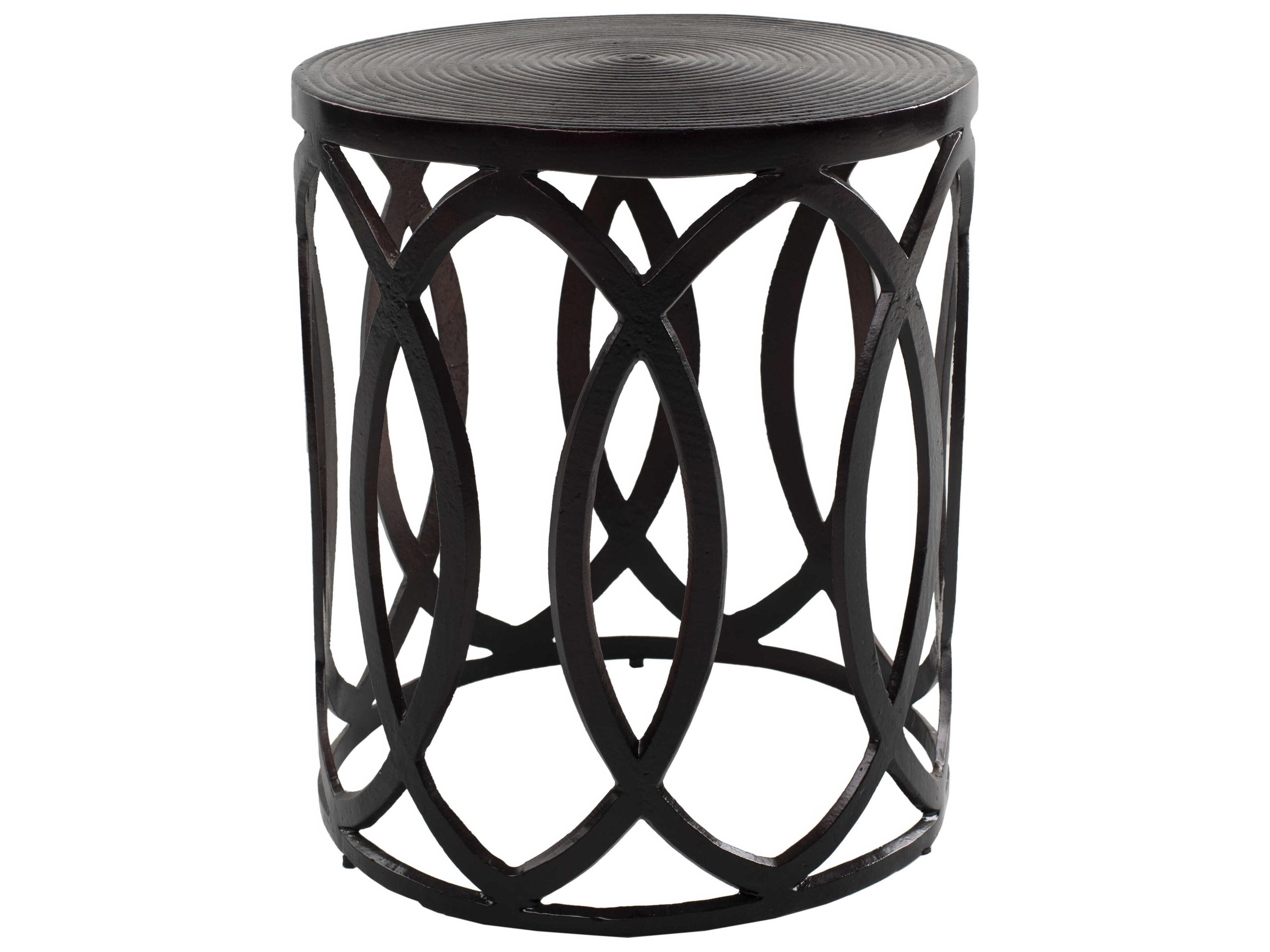Surya Earnshaw Round Metal End Table