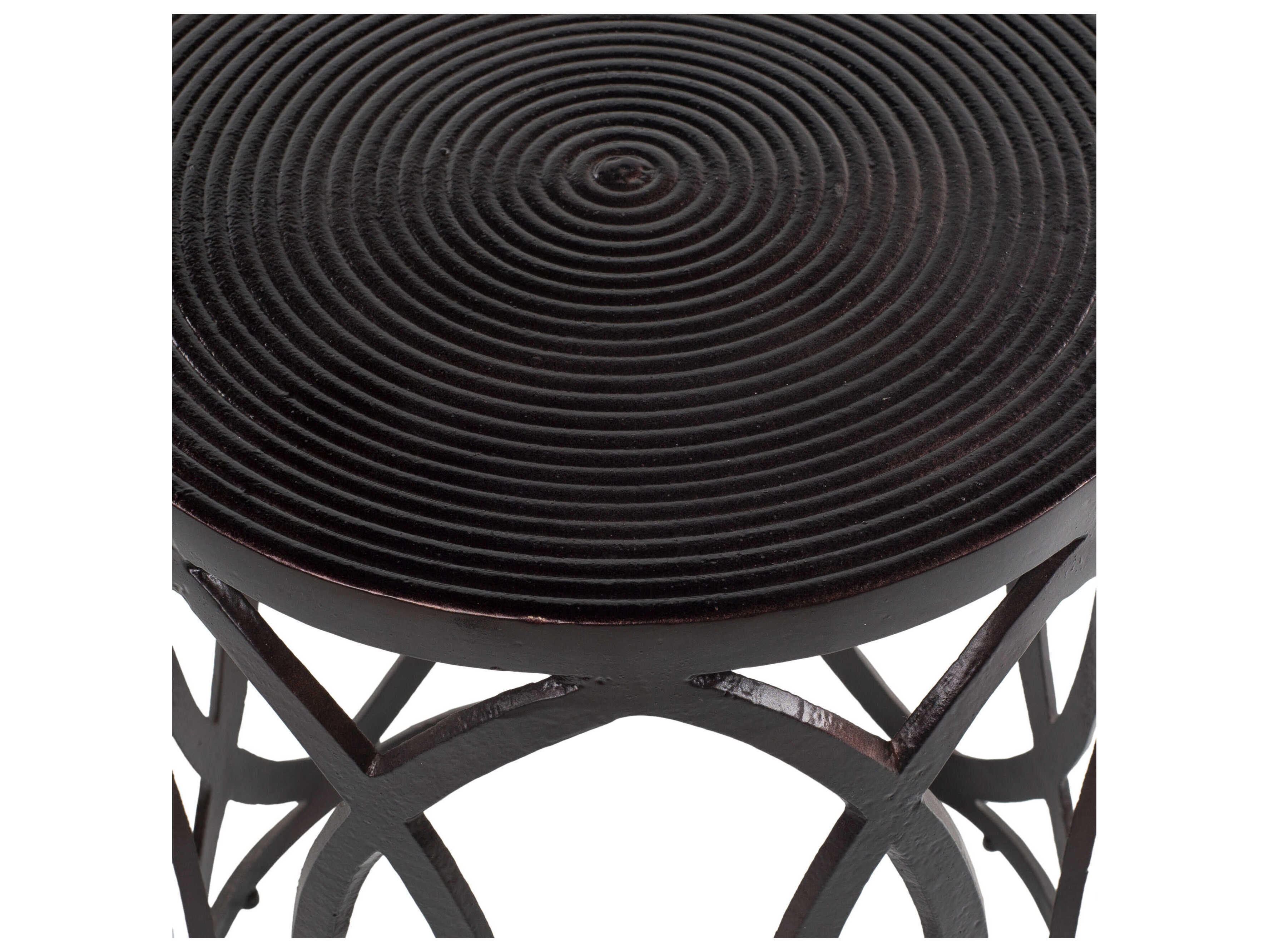 Surya Earnshaw Round Metal End Table