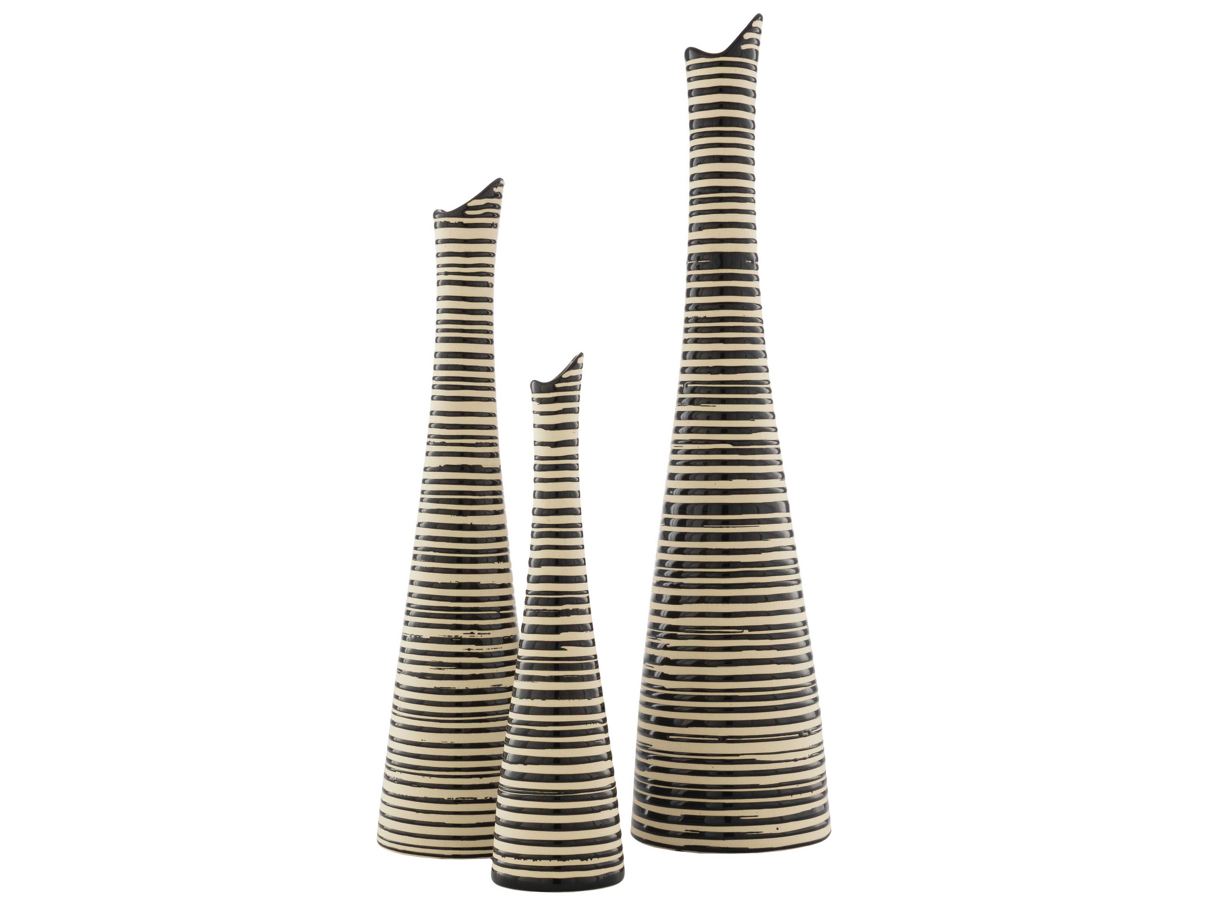 Surya Emily Black Vase Set of 3