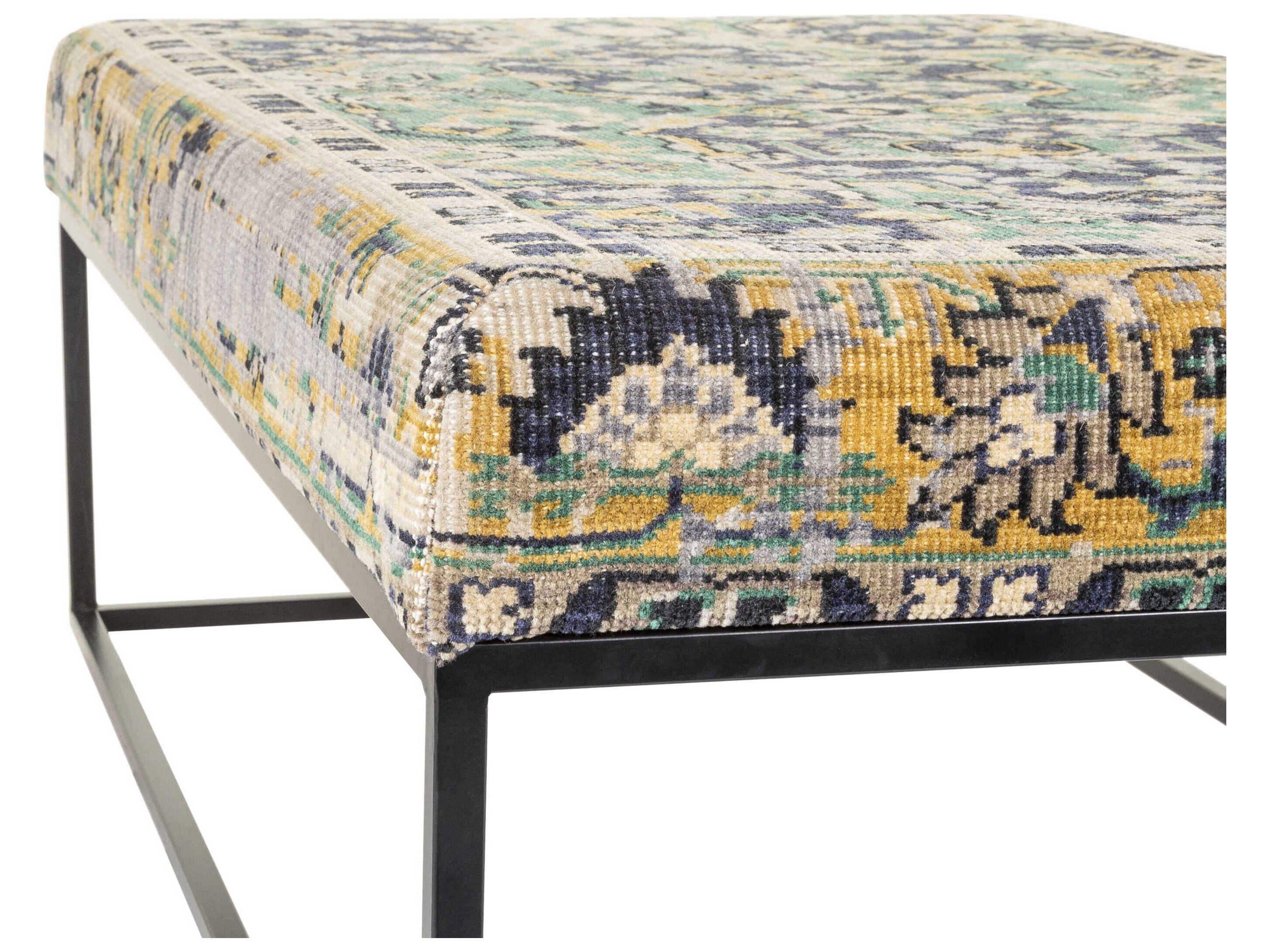 Surya Ergani Black Upholstered Accent Bench