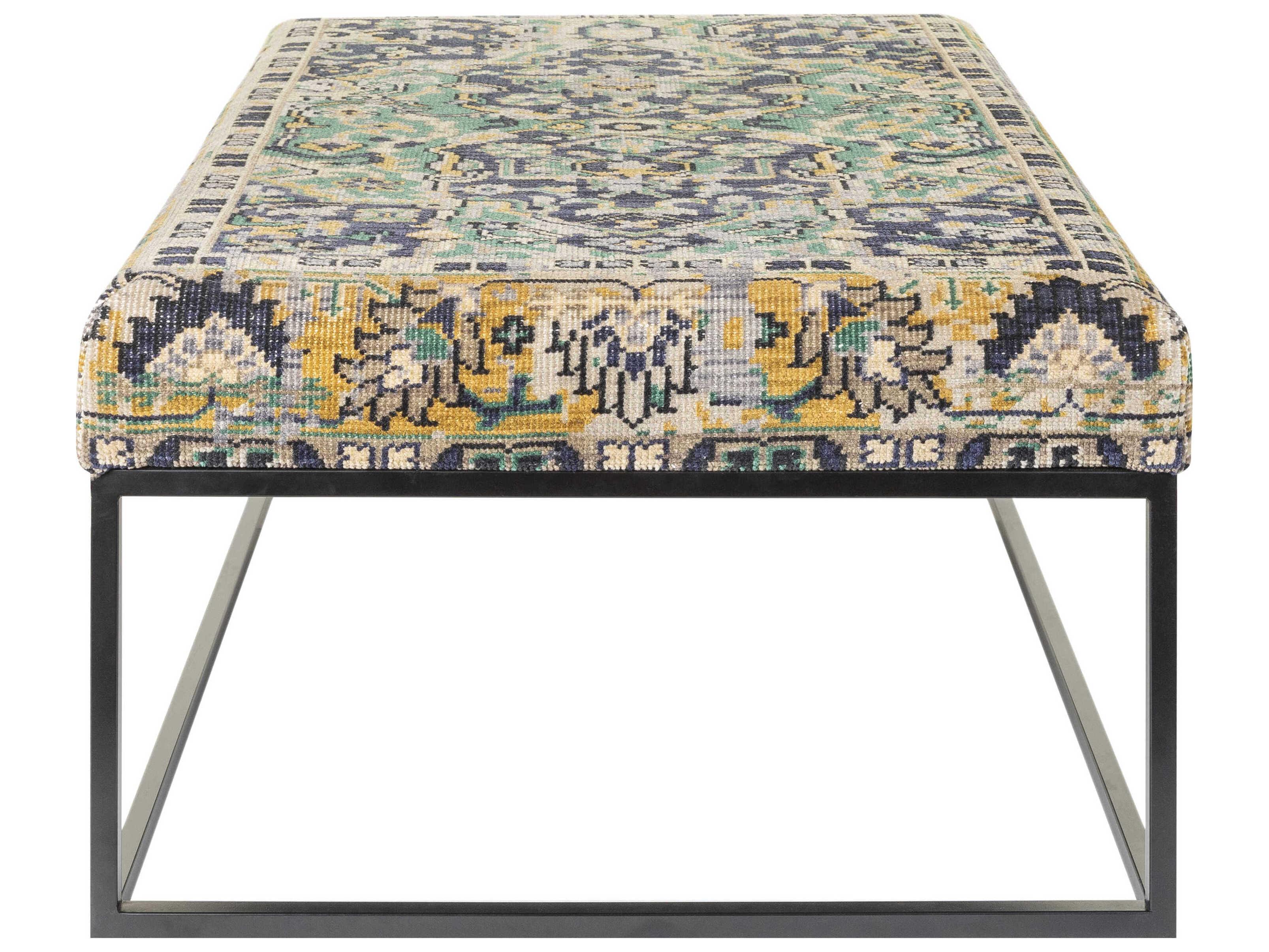 Surya Ergani Black Upholstered Accent Bench