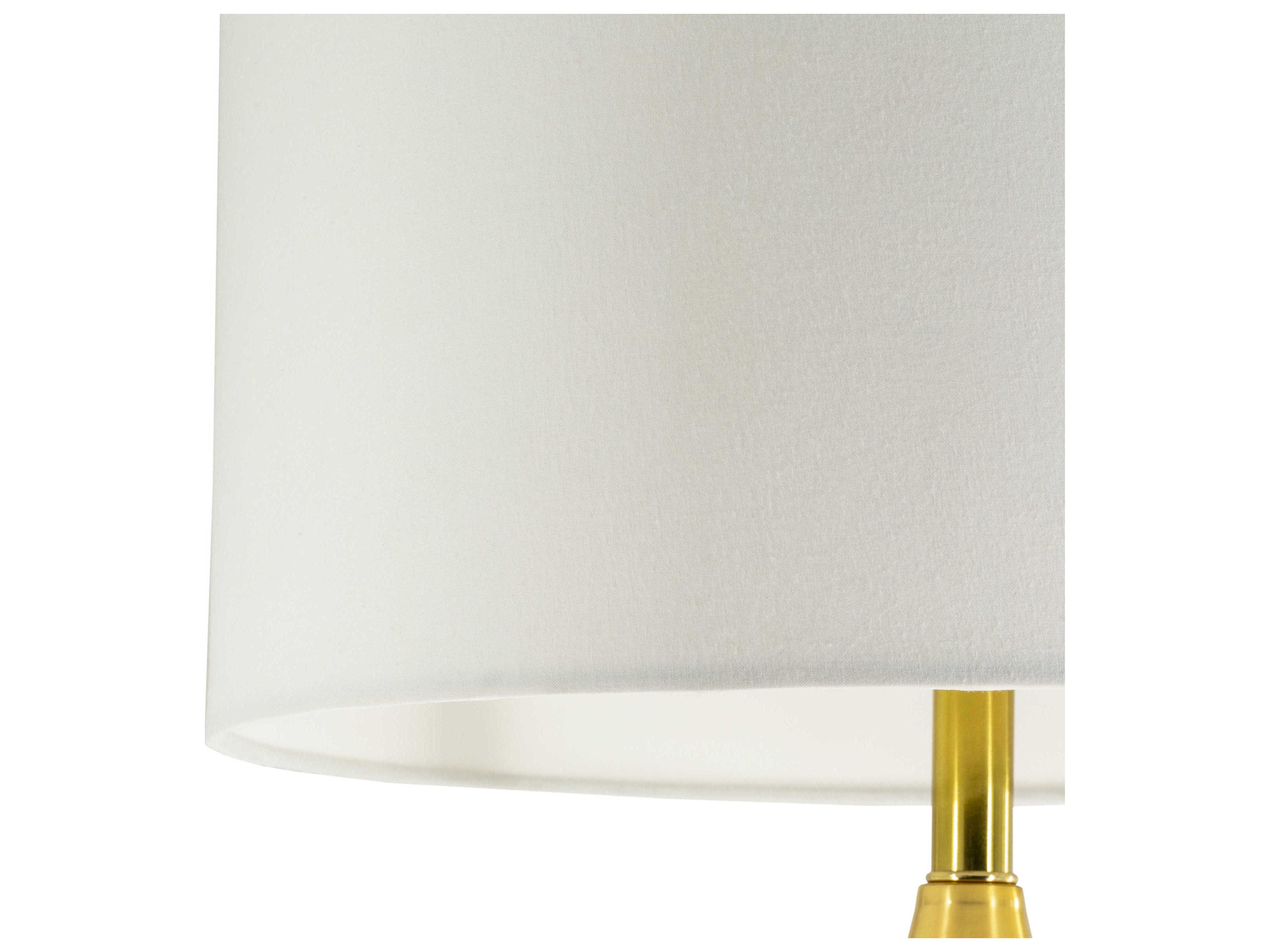 Surya Ellerman Gold White Linen Buffet Lamp