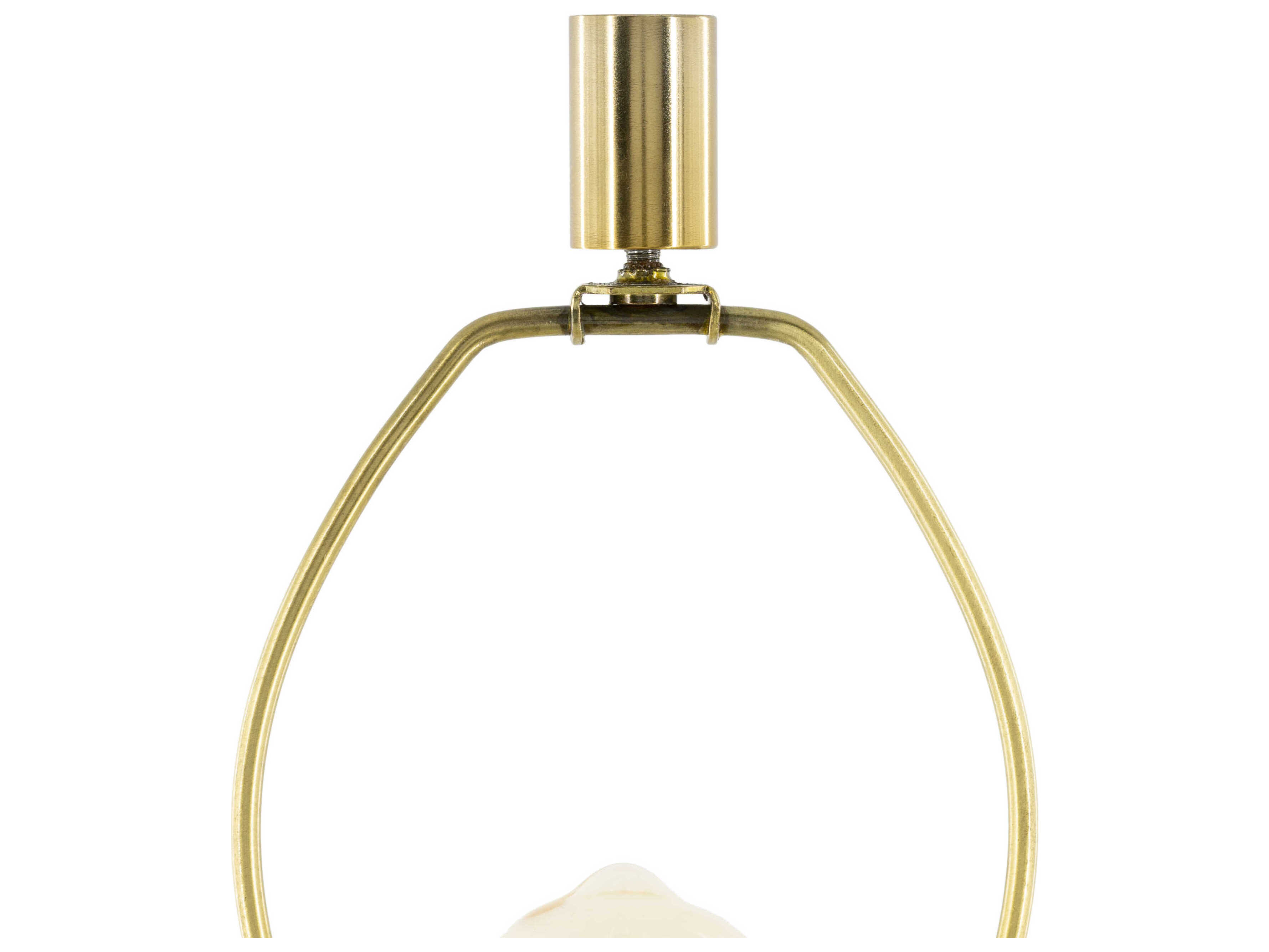 Surya Ellerman Gold White Linen Buffet Lamp