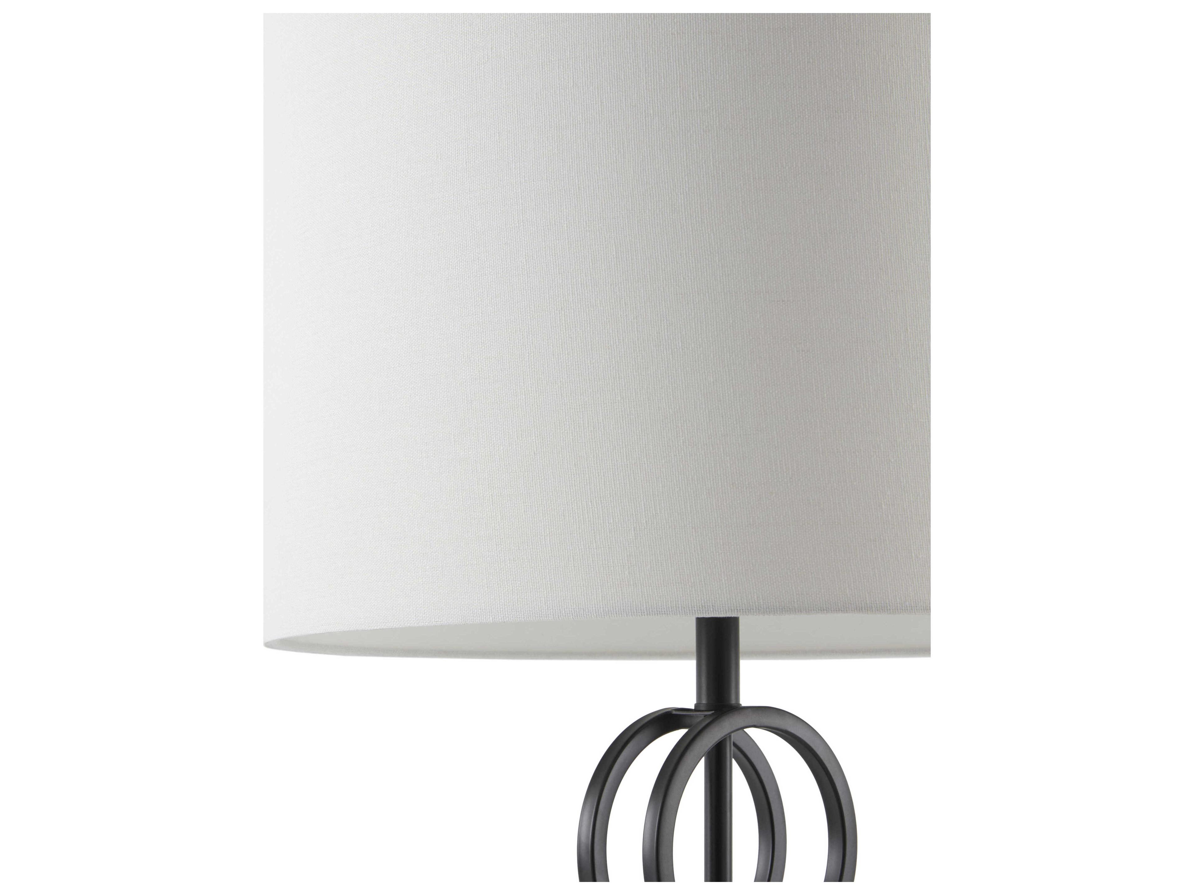 Surya Evans Black White Linen Buffet Lamp