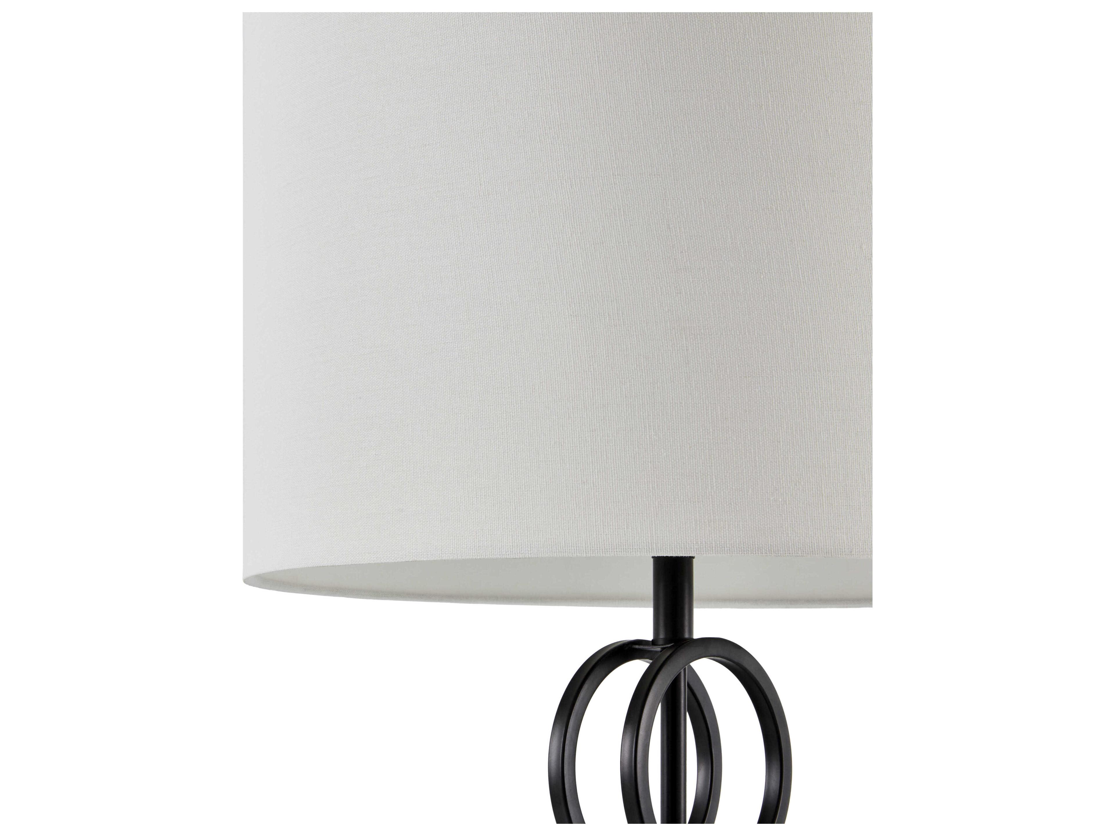 Surya Evans Black White Linen Buffet Lamp