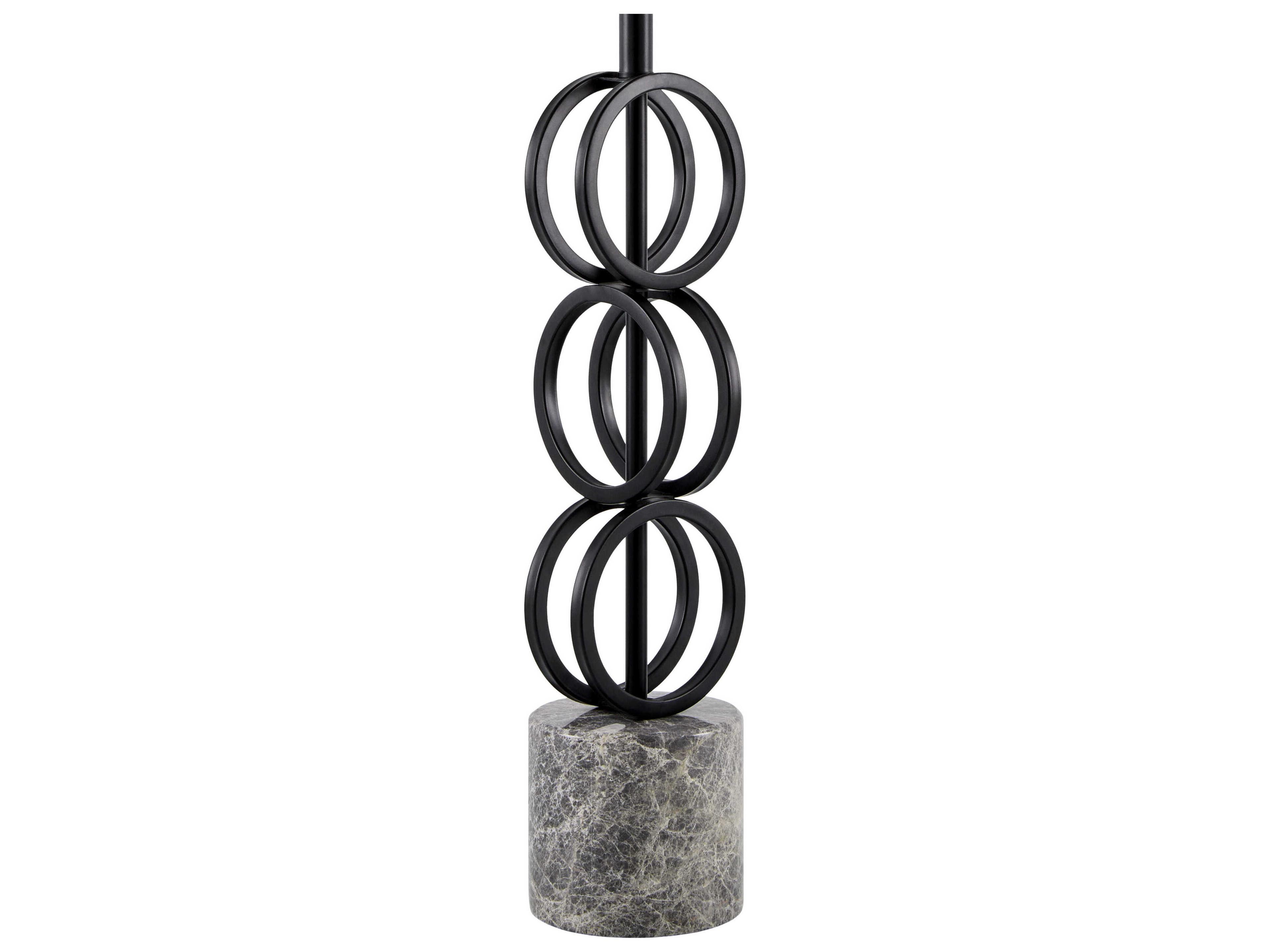 Surya Evans Black White Linen Buffet Lamp