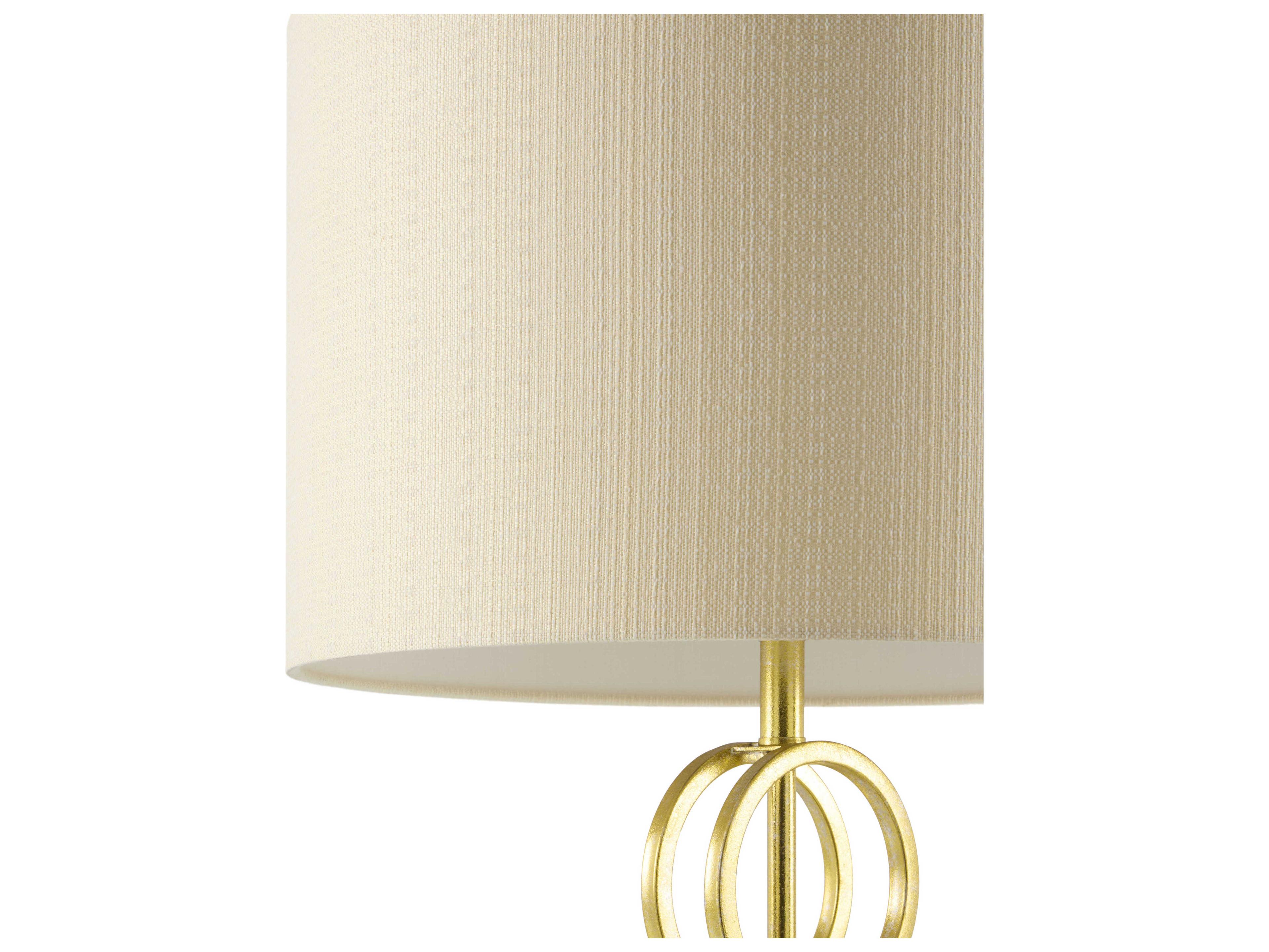 Surya Evans Gold Beige Linen Buffet Lamp