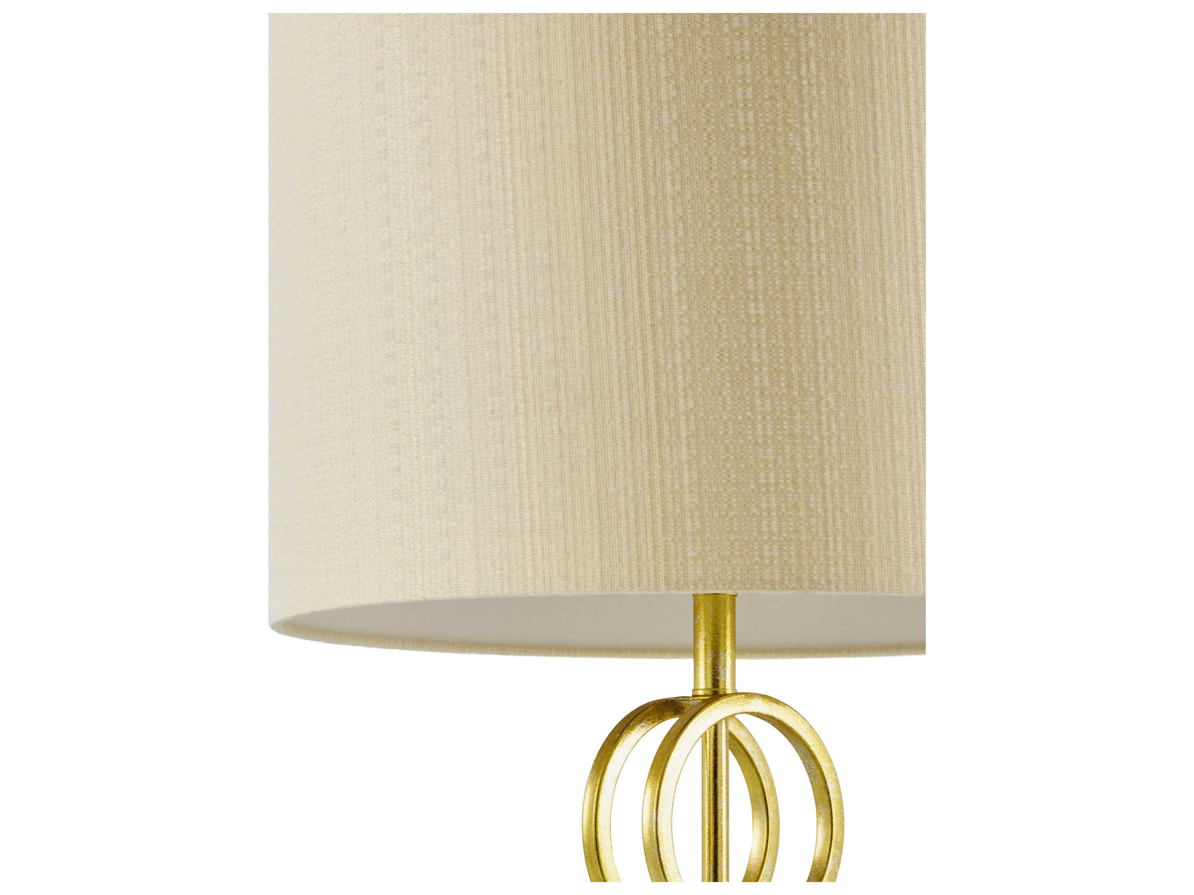 Surya Evans Gold Beige Linen Buffet Lamp