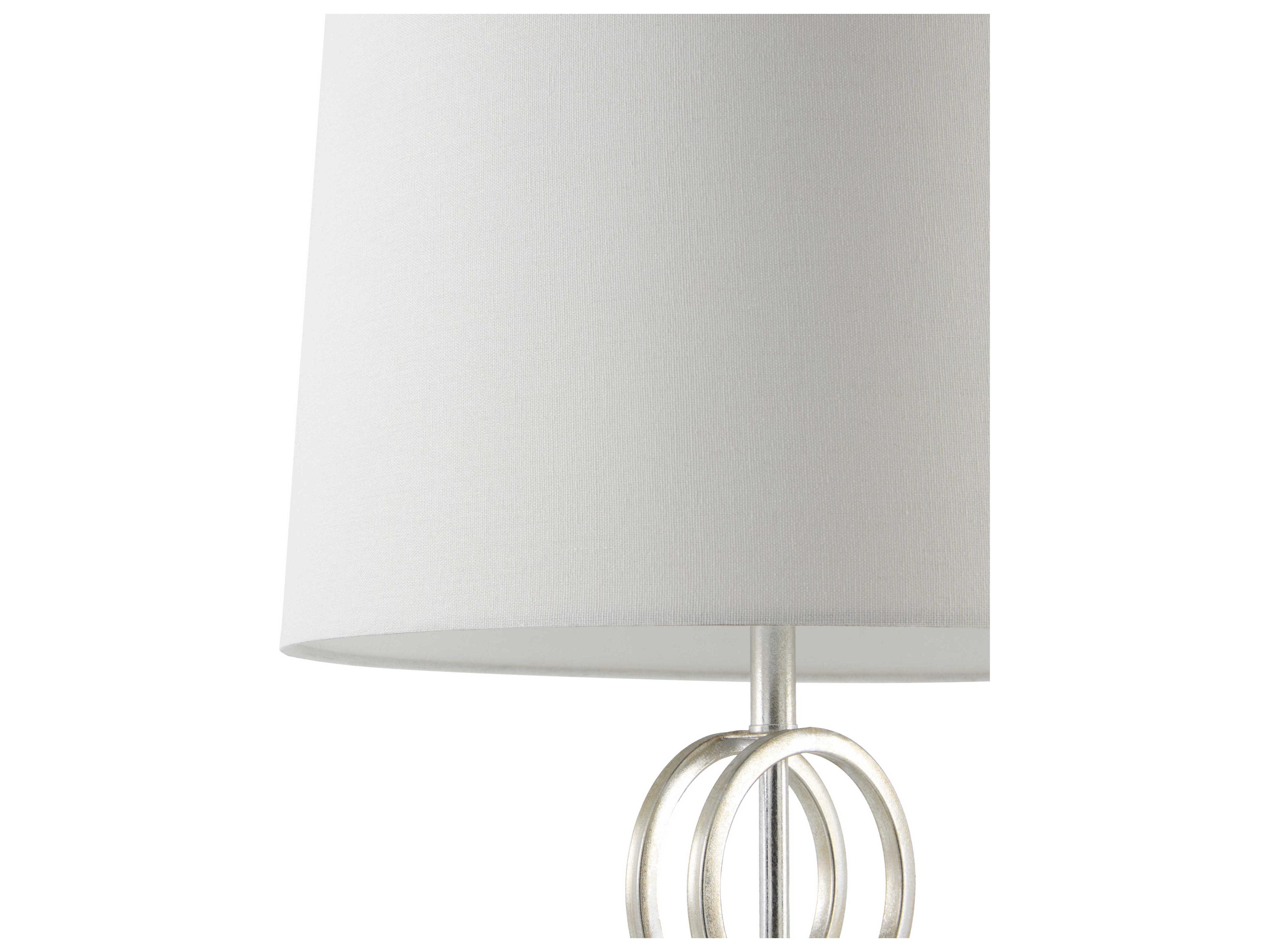 Surya Evans Silver Gray White Linen Buffet Lamp