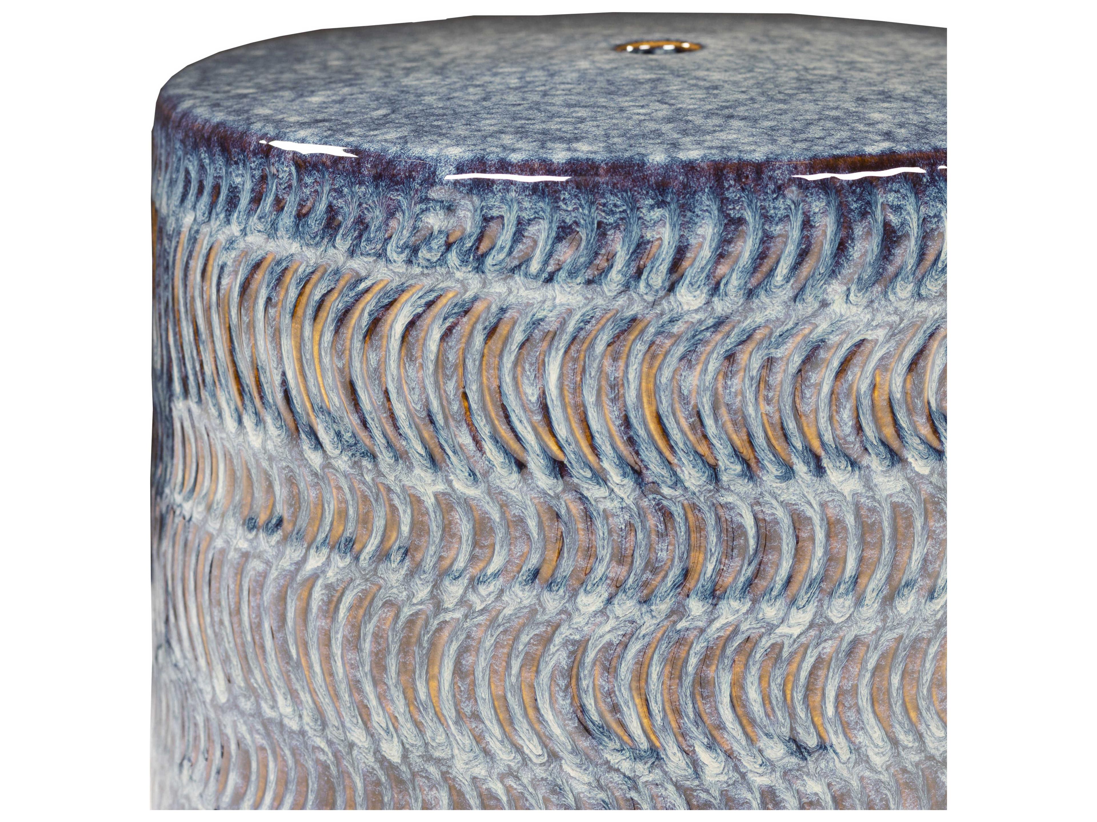 Surya Faith Blue Accent Stool
