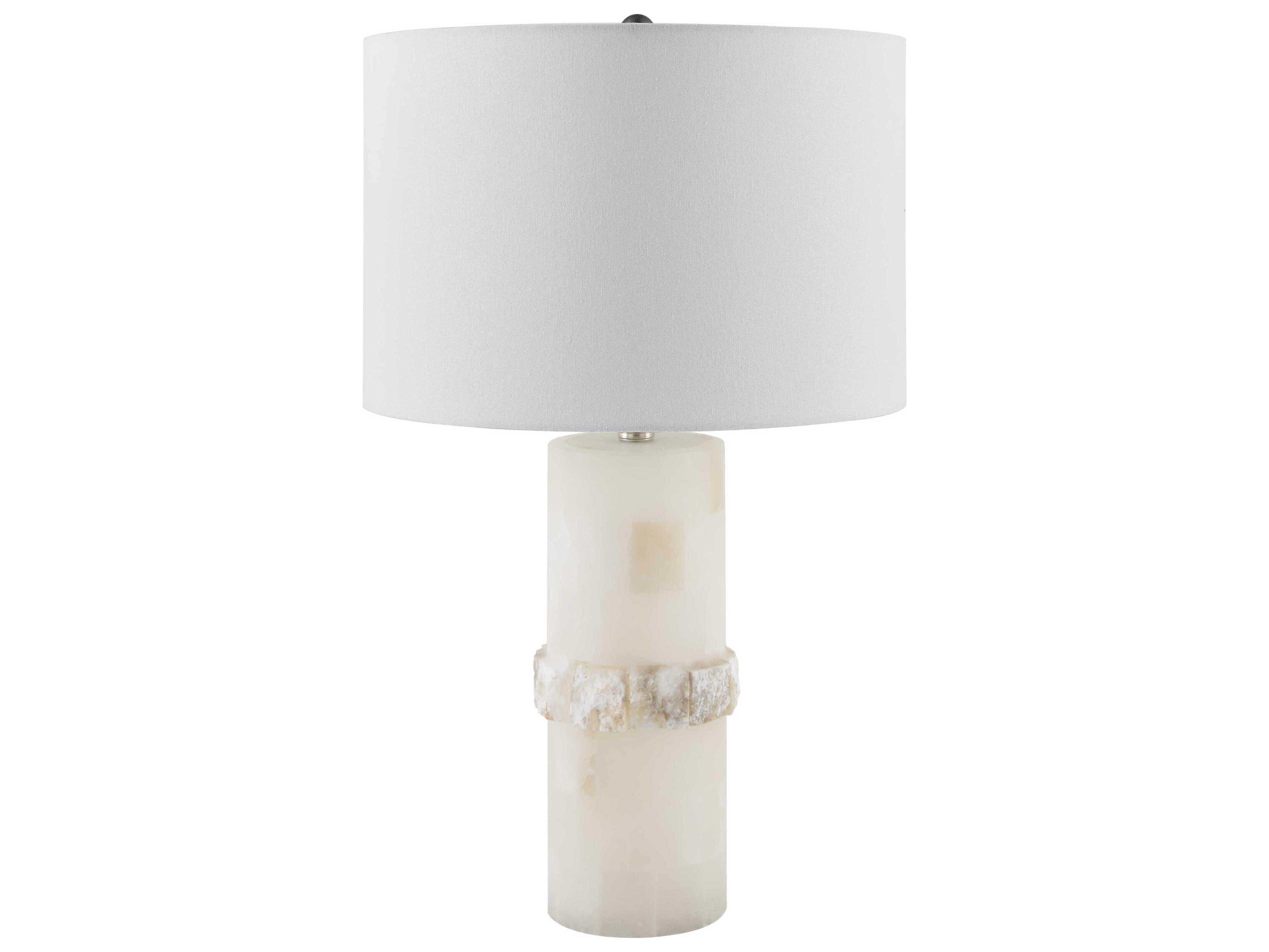 Surya Falaise Cream White Linen Off Buffet Lamp
