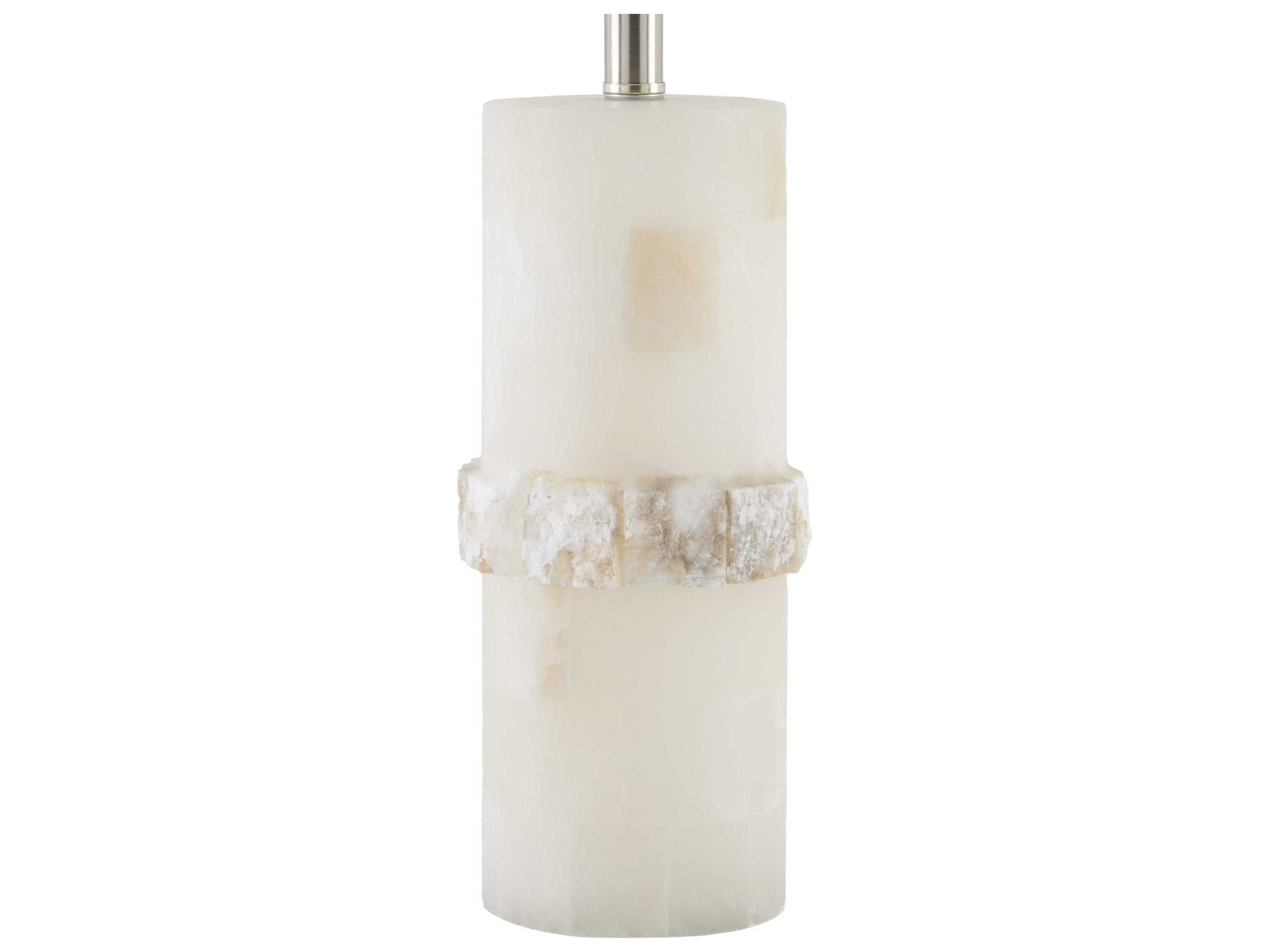 Surya Falaise Cream White Linen Off Buffet Lamp