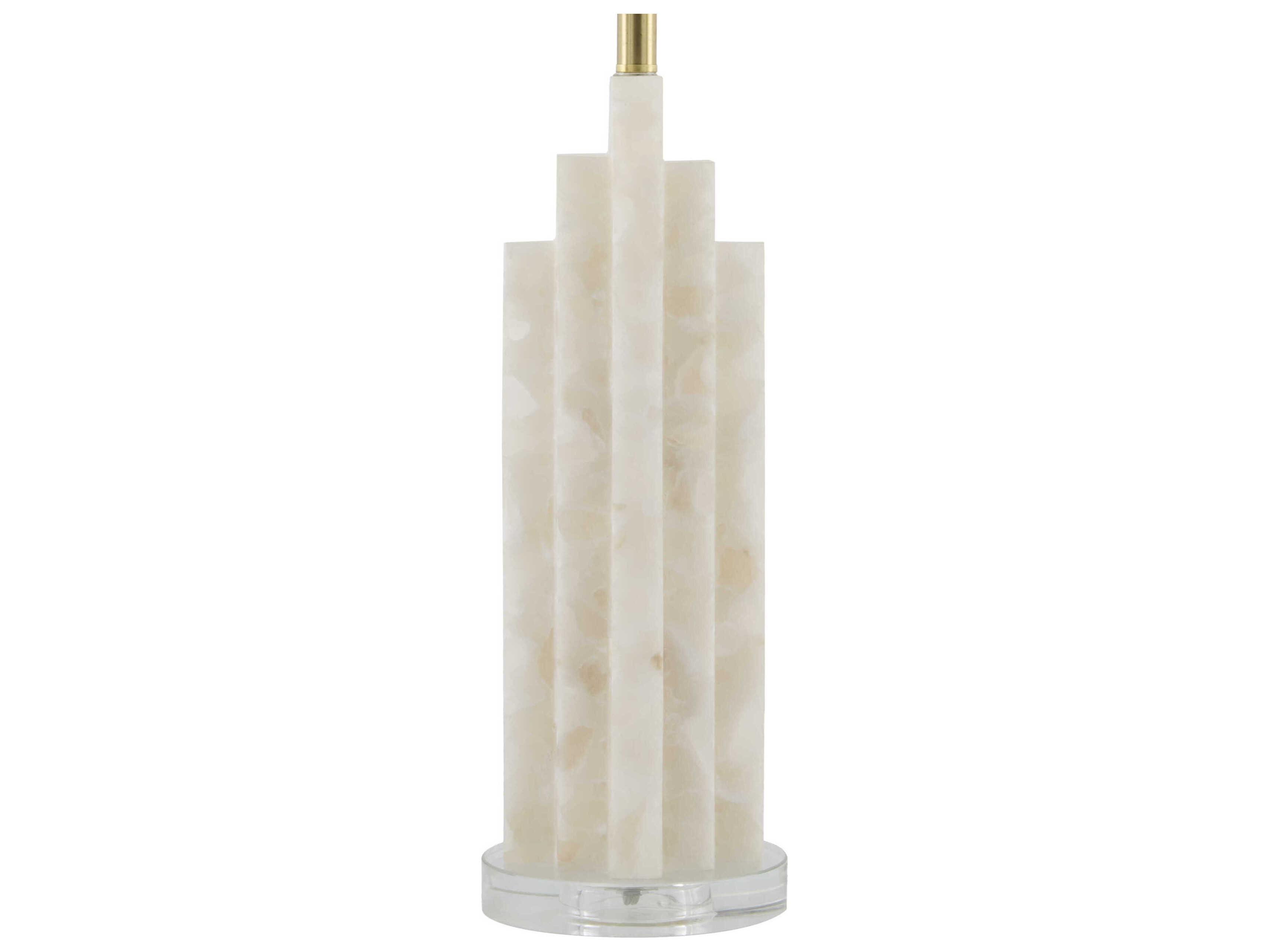 Surya Falaise Cream White Linen Off Buffet Lamp