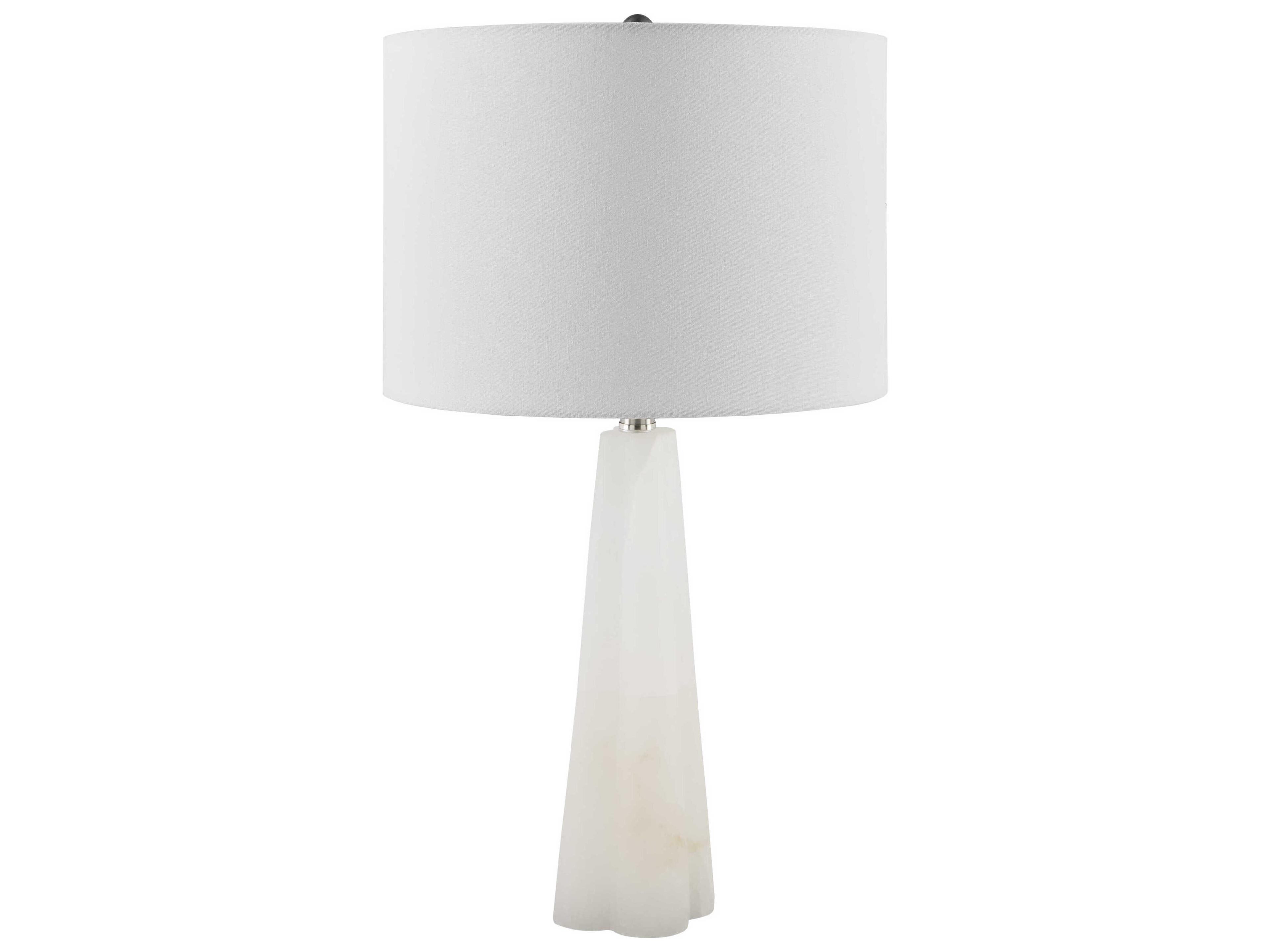 Surya Falaise Cream White Linen Off Buffet Lamp