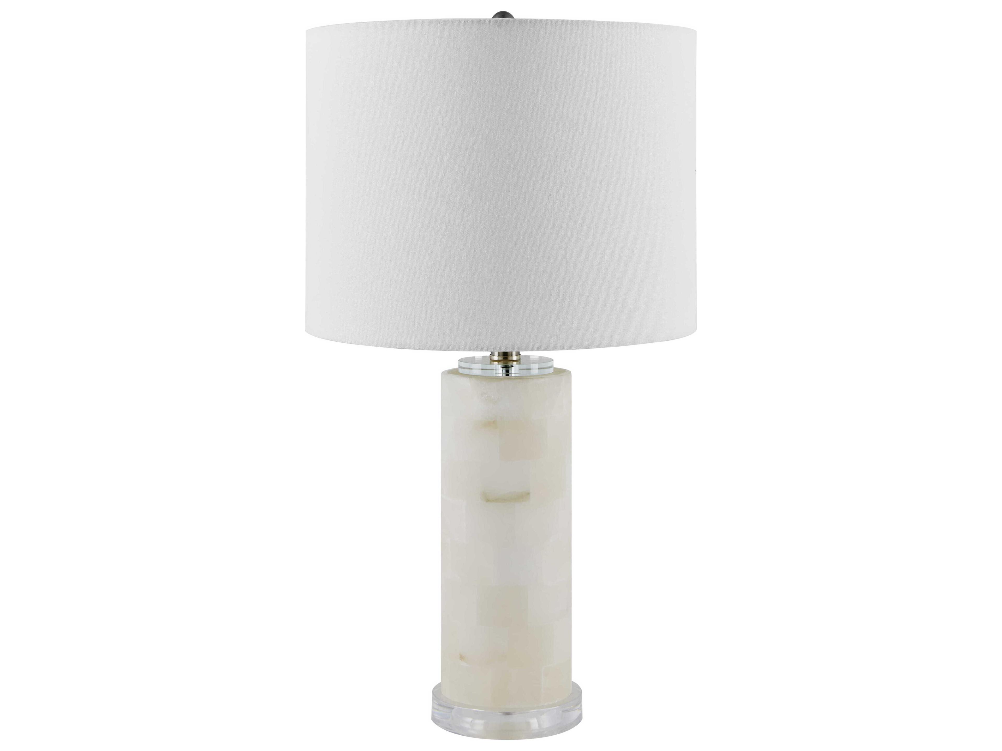 Surya Falaise Cream White Linen Off Table Lamp