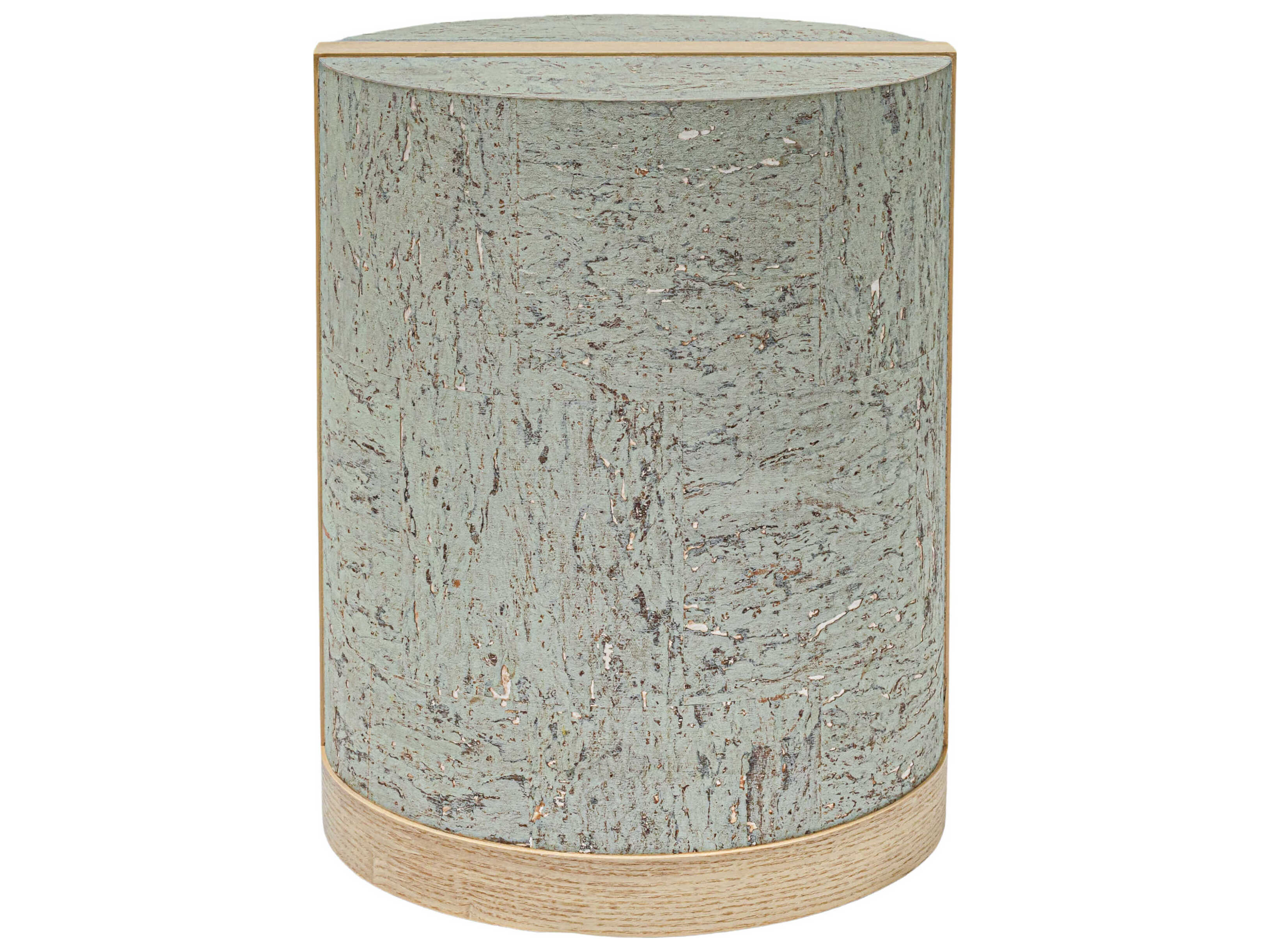 Surya Faron Round Wood Green Brown End Table