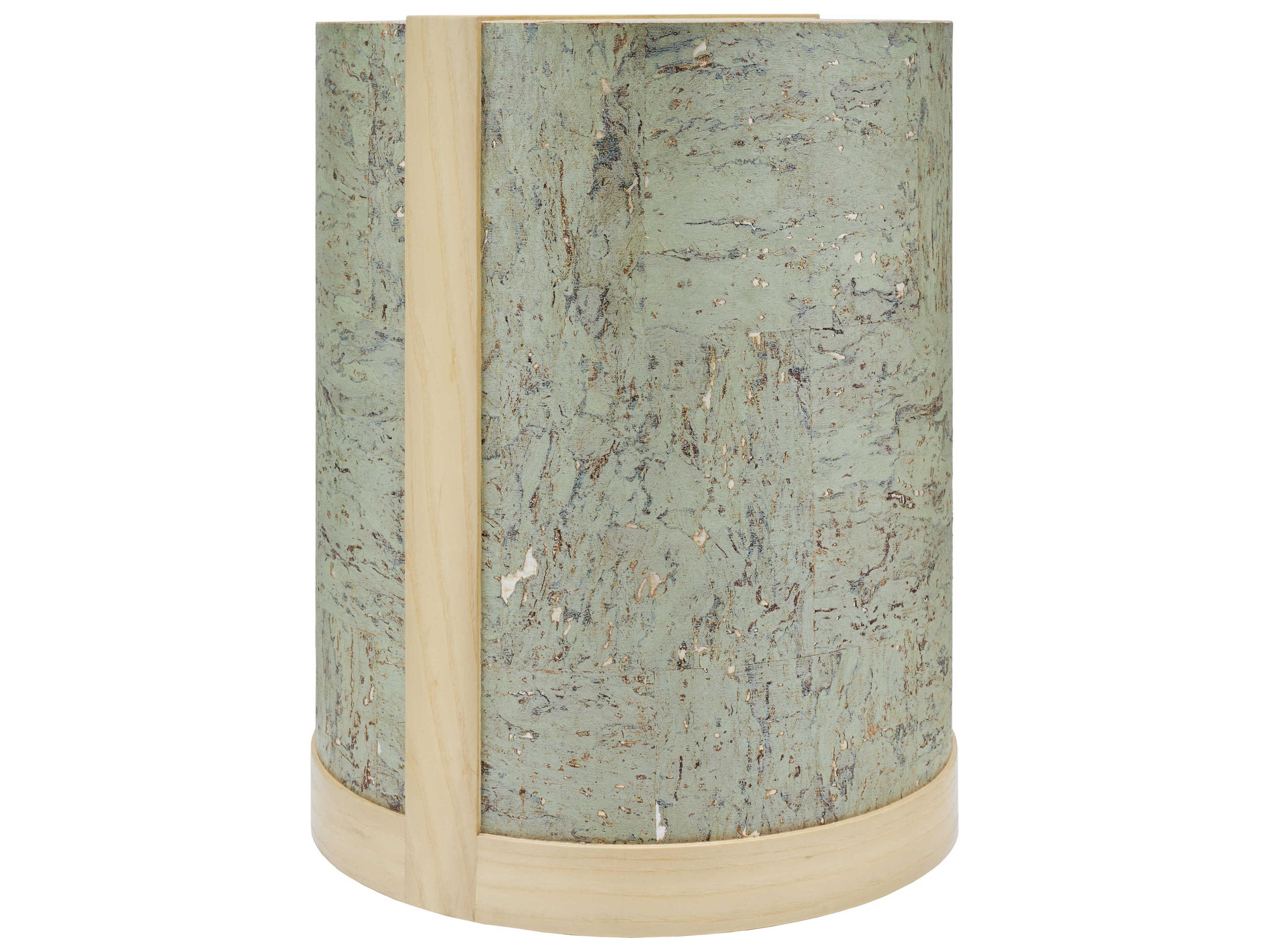 Surya Faron Round Wood Green Brown End Table